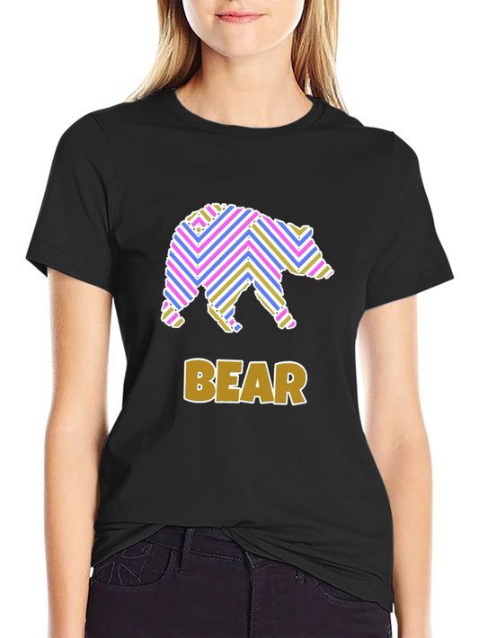 Stripped Bear Graphic T-Shirt