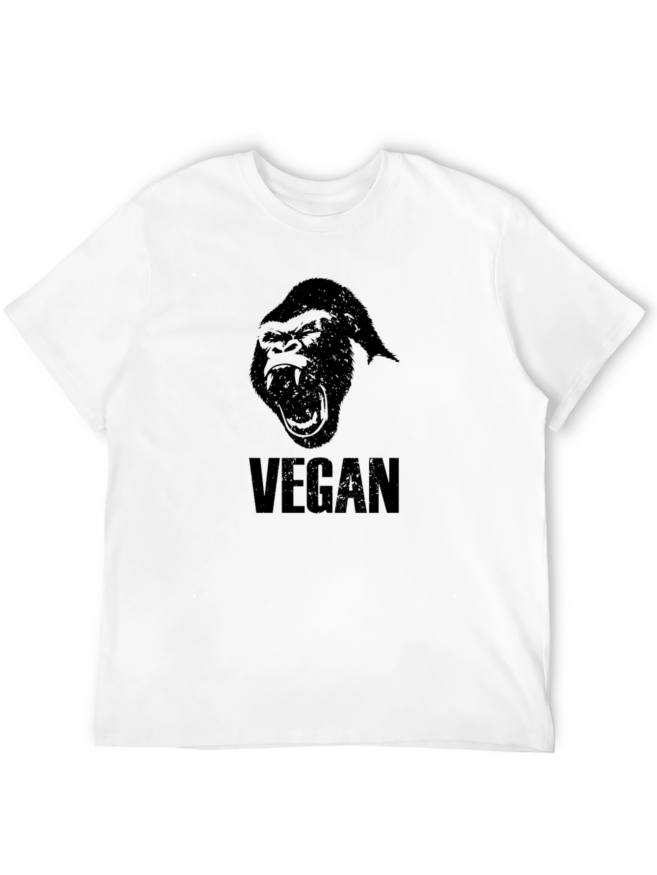 Vegan Gorilla Graphic T-Shirt - Black
