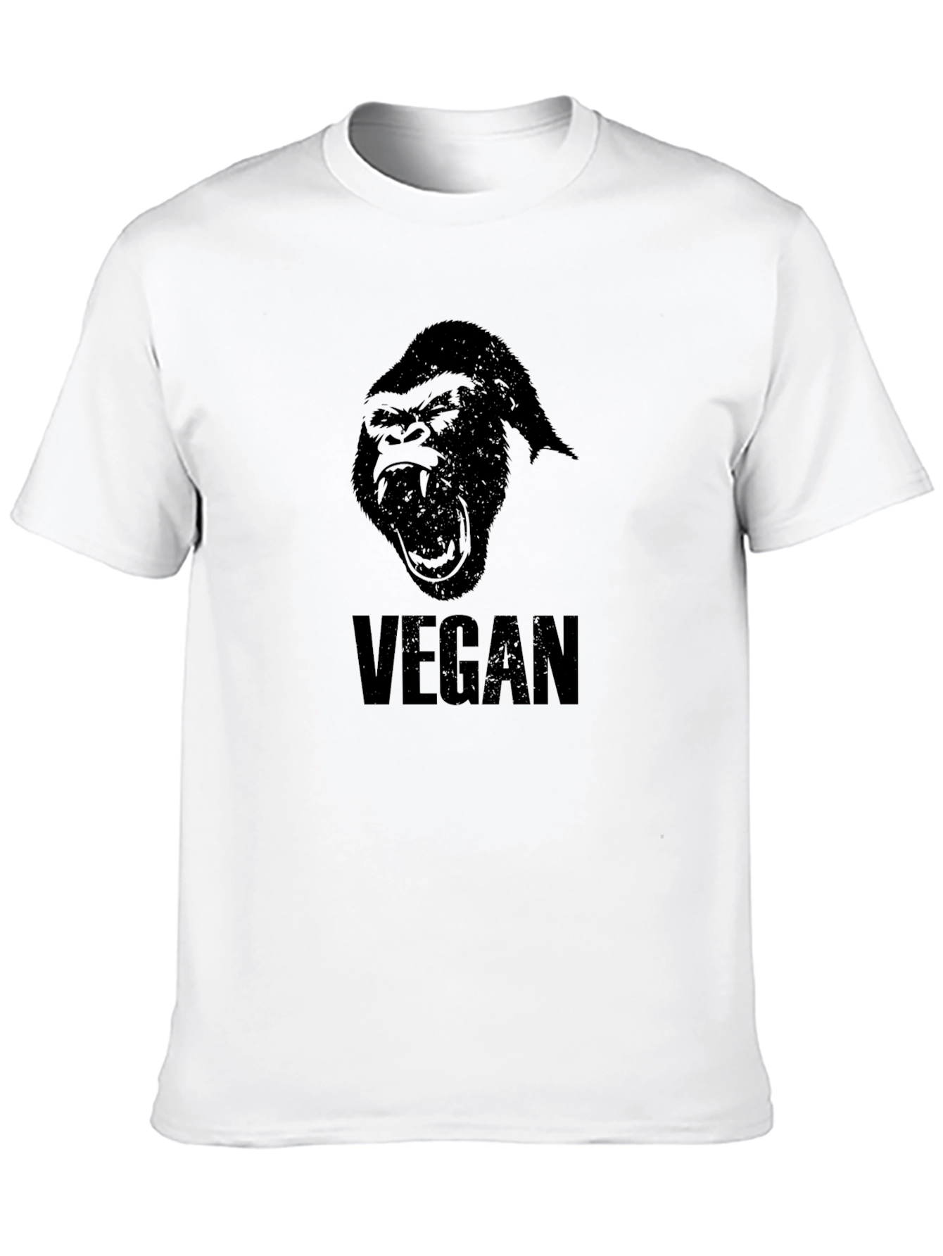 Vegan Gorilla Graphic T-Shirt - Black