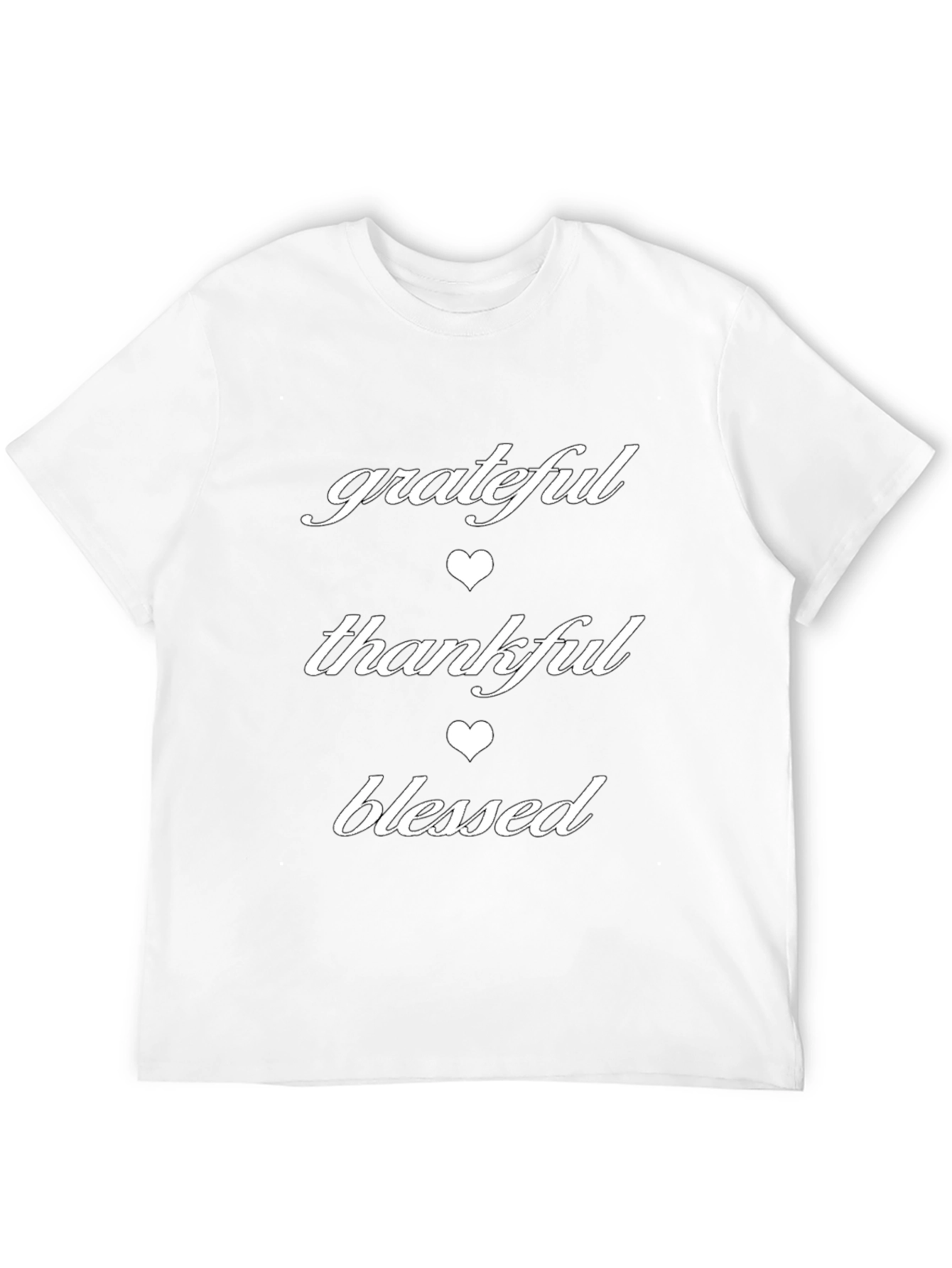 Grateful Thankful Blessed Graphic Tee - Black