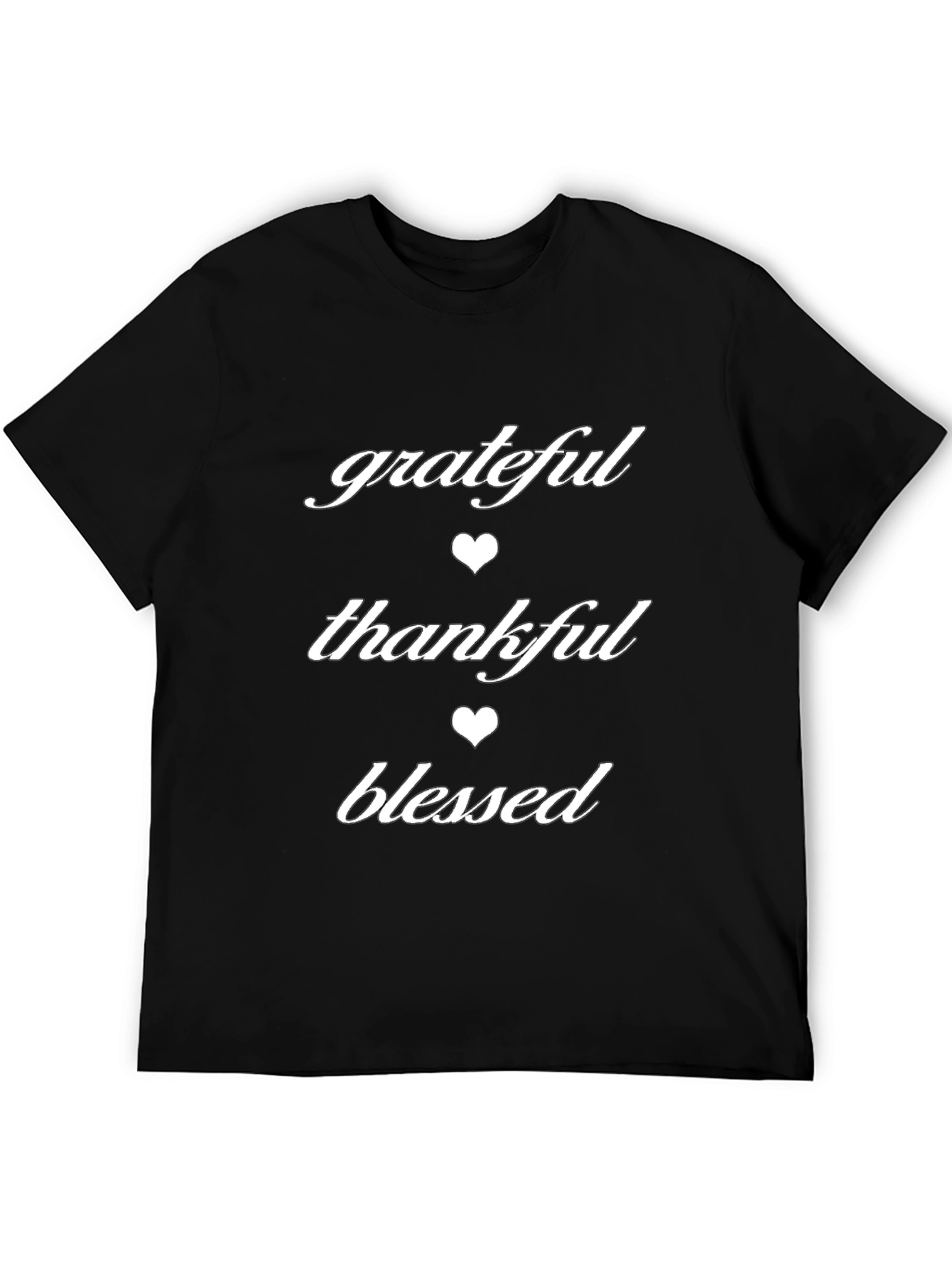 Grateful Thankful Blessed Graphic Tee - Black