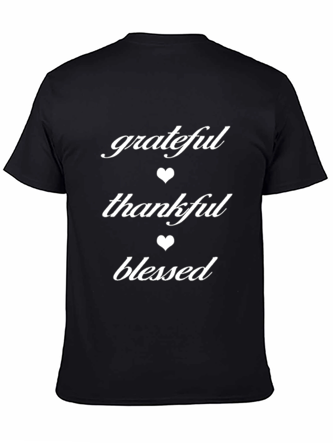 Grateful Thankful Blessed Graphic Tee - Black