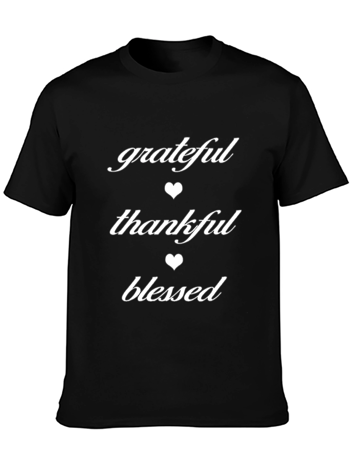 Grateful Thankful Blessed Graphic Tee - Black