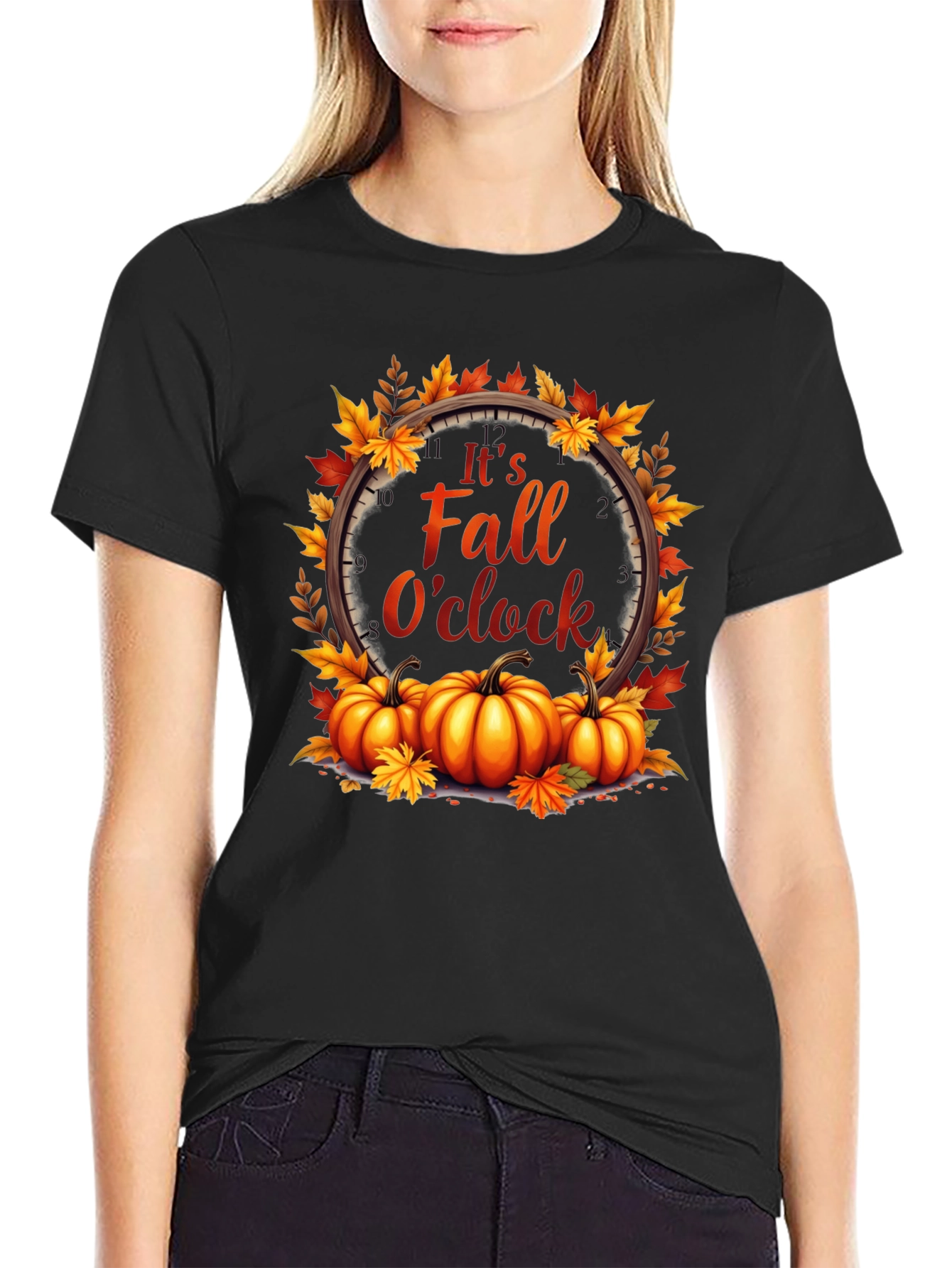 Fall OClock T-Shirt - Autumn Harvest Design