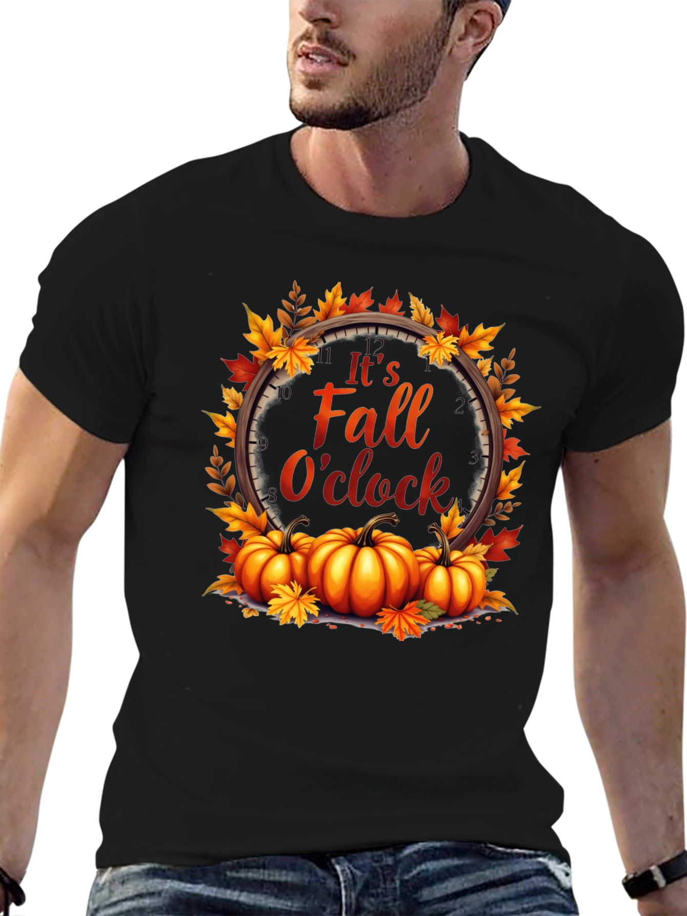Fall OClock T-Shirt - Autumn Harvest Design