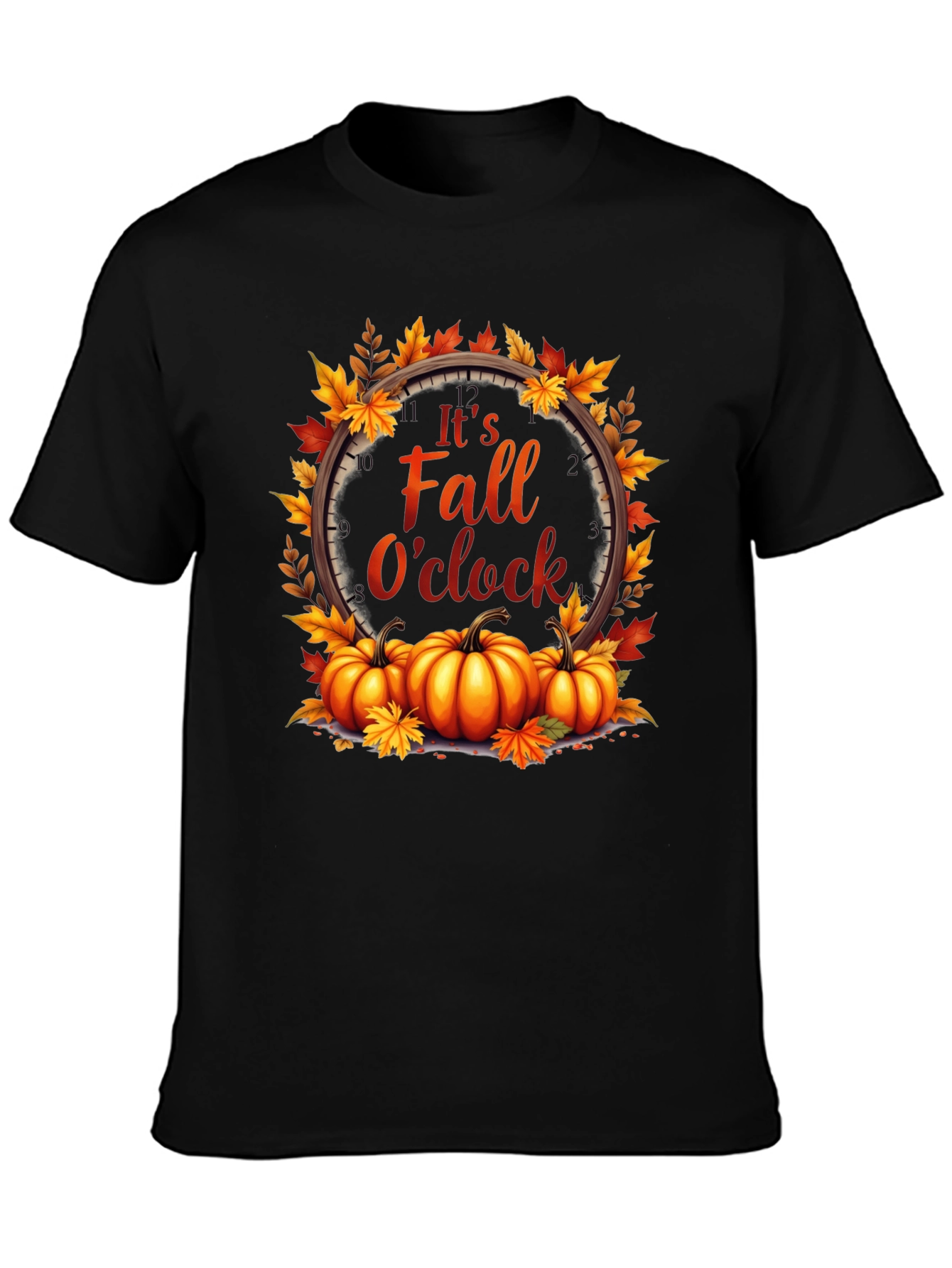 Fall OClock T-Shirt - Autumn Harvest Design