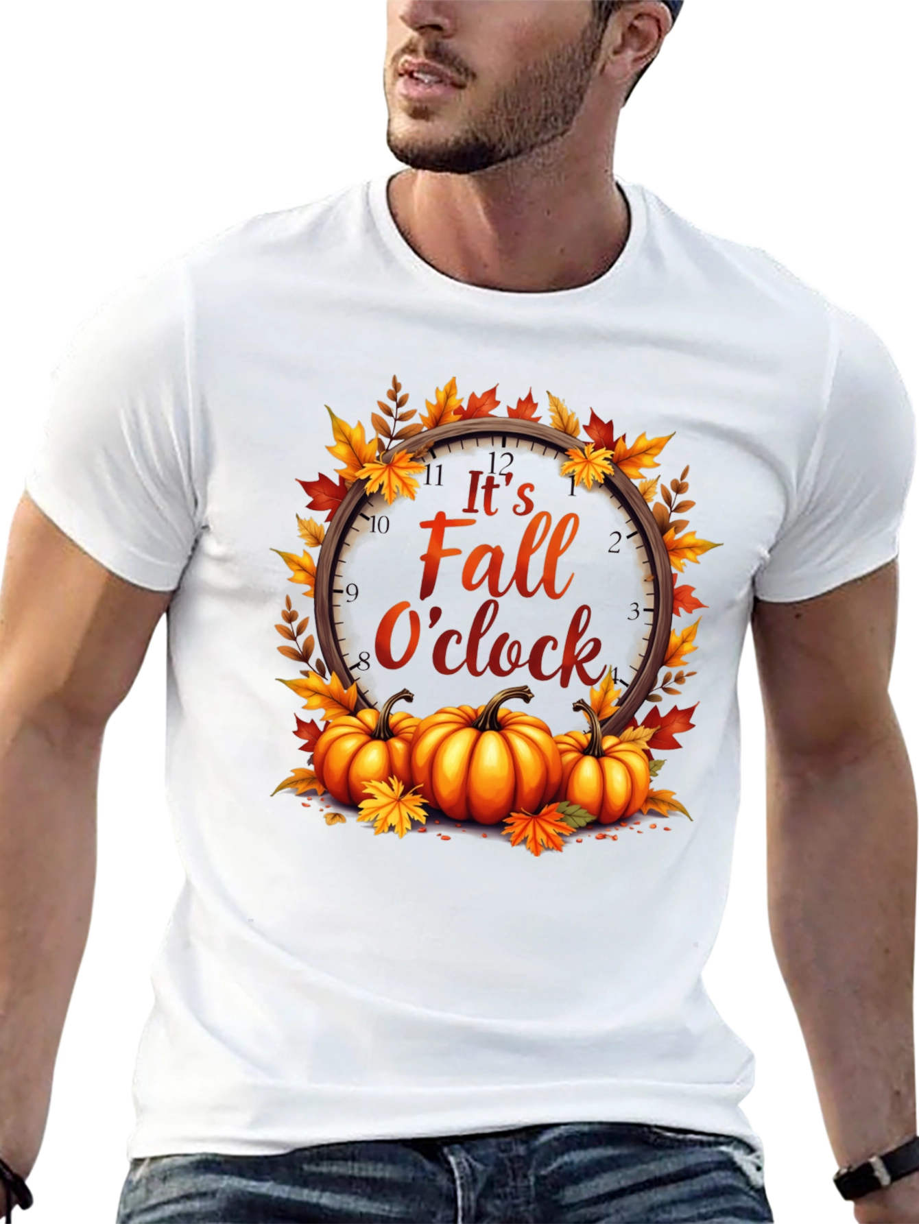Fall OClock T-Shirt - Autumn Harvest Design