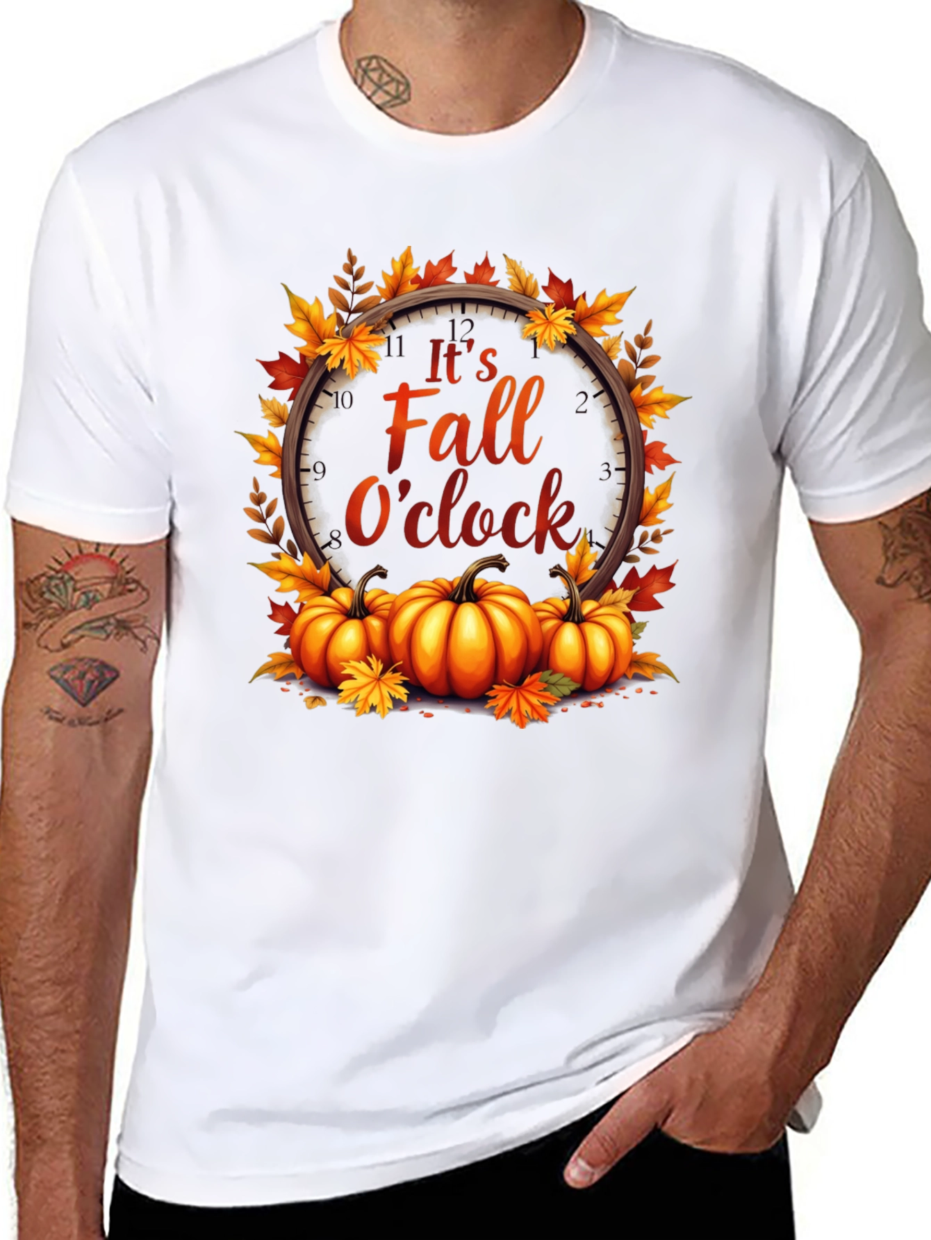 Fall OClock T-Shirt - Autumn Harvest Design