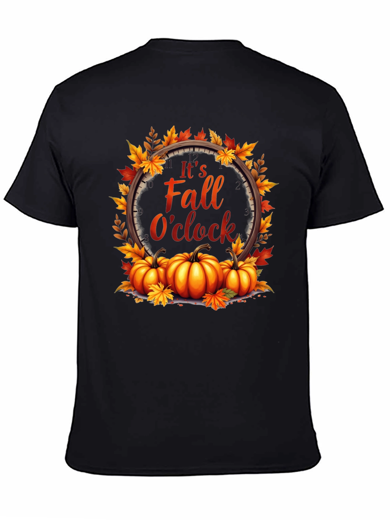 Fall OClock T-Shirt - Autumn Harvest Design