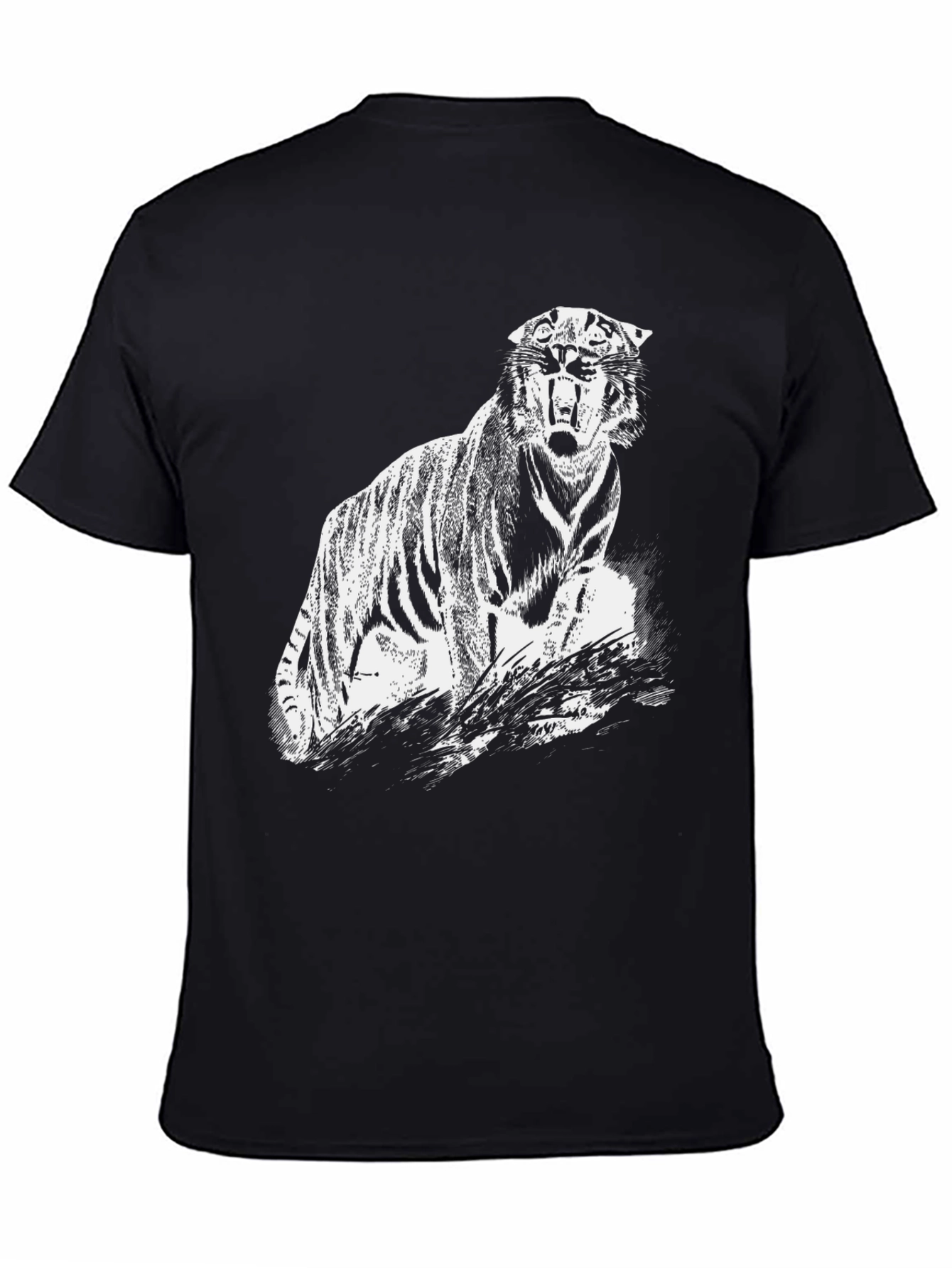 Tiger Graphic Print Black T-Shirt