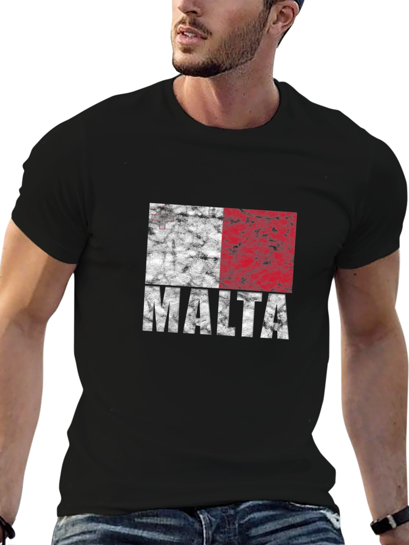 Malta Flag T-Shirt - Distressed Design