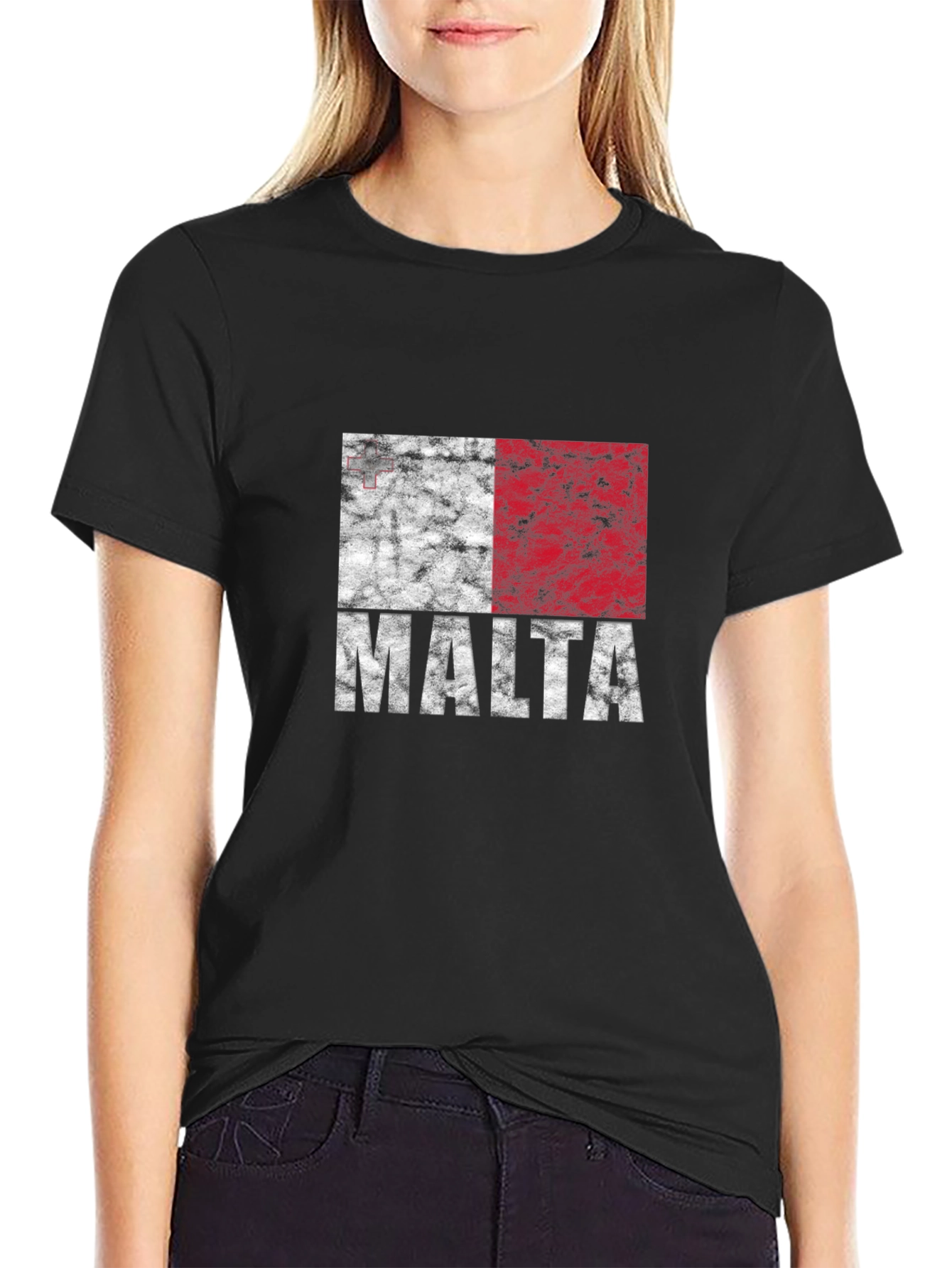 Malta Flag T-Shirt - Distressed Design