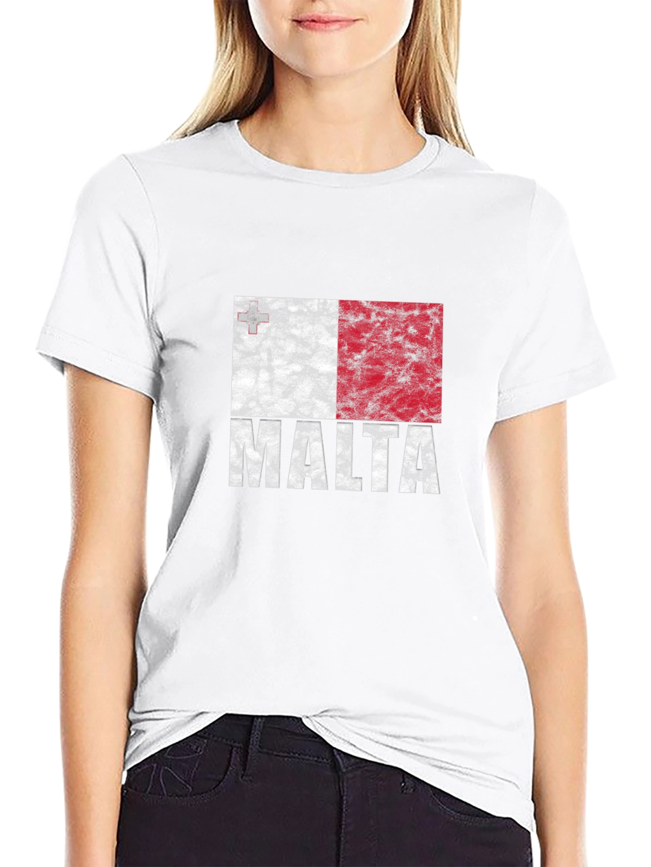 Malta Flag T-Shirt - Distressed Design