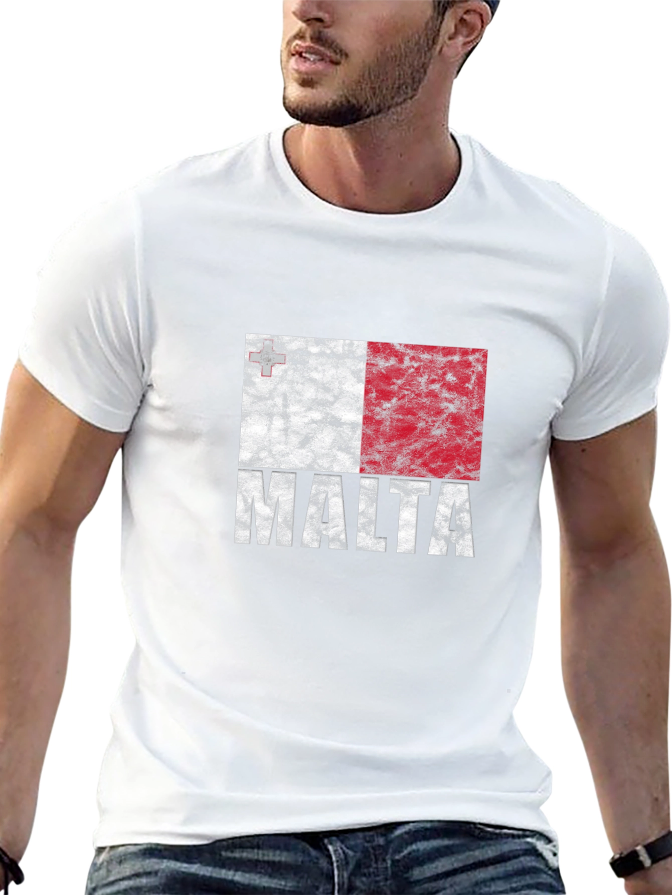 Malta Flag T-Shirt - Distressed Design