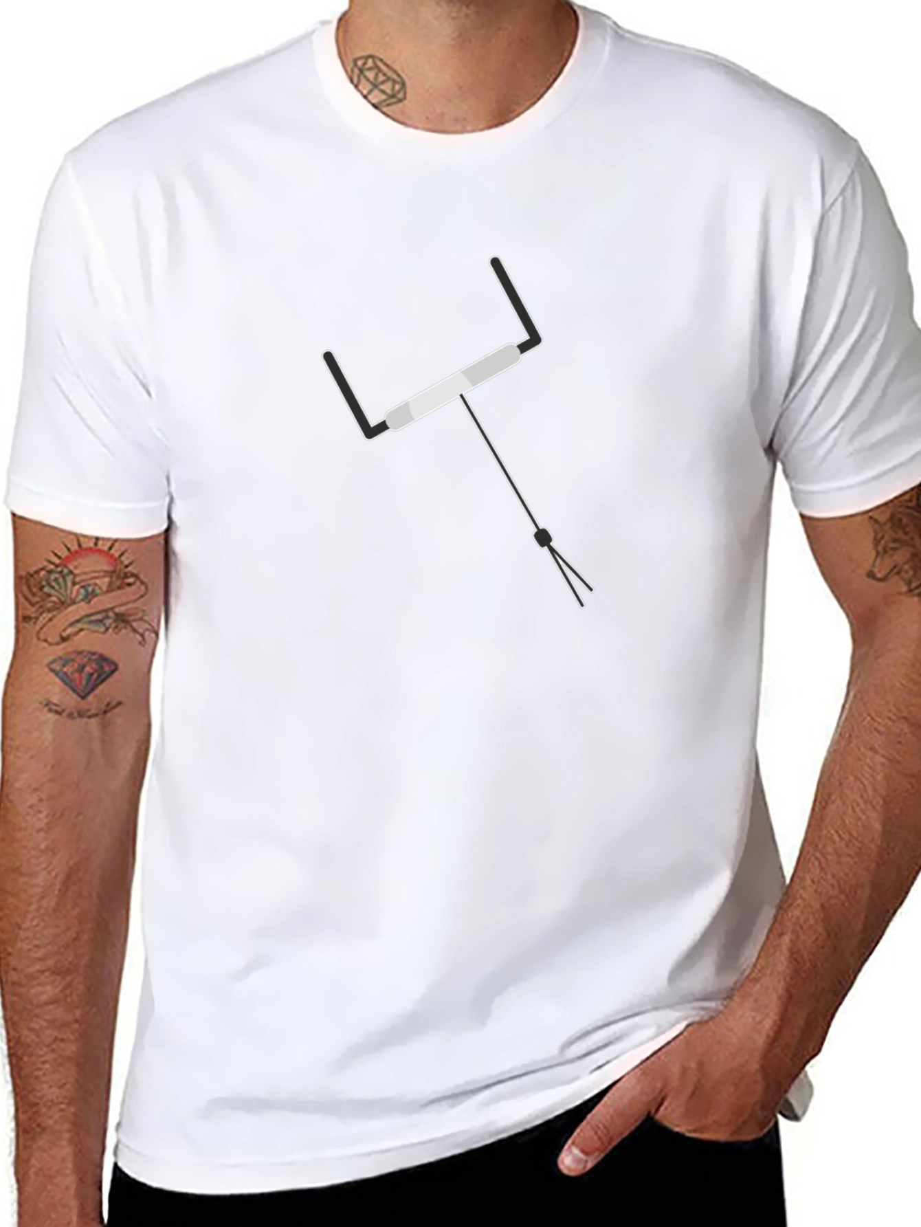 Rugby Goal Post Graphic Tee - Black Cotton T-Shirt