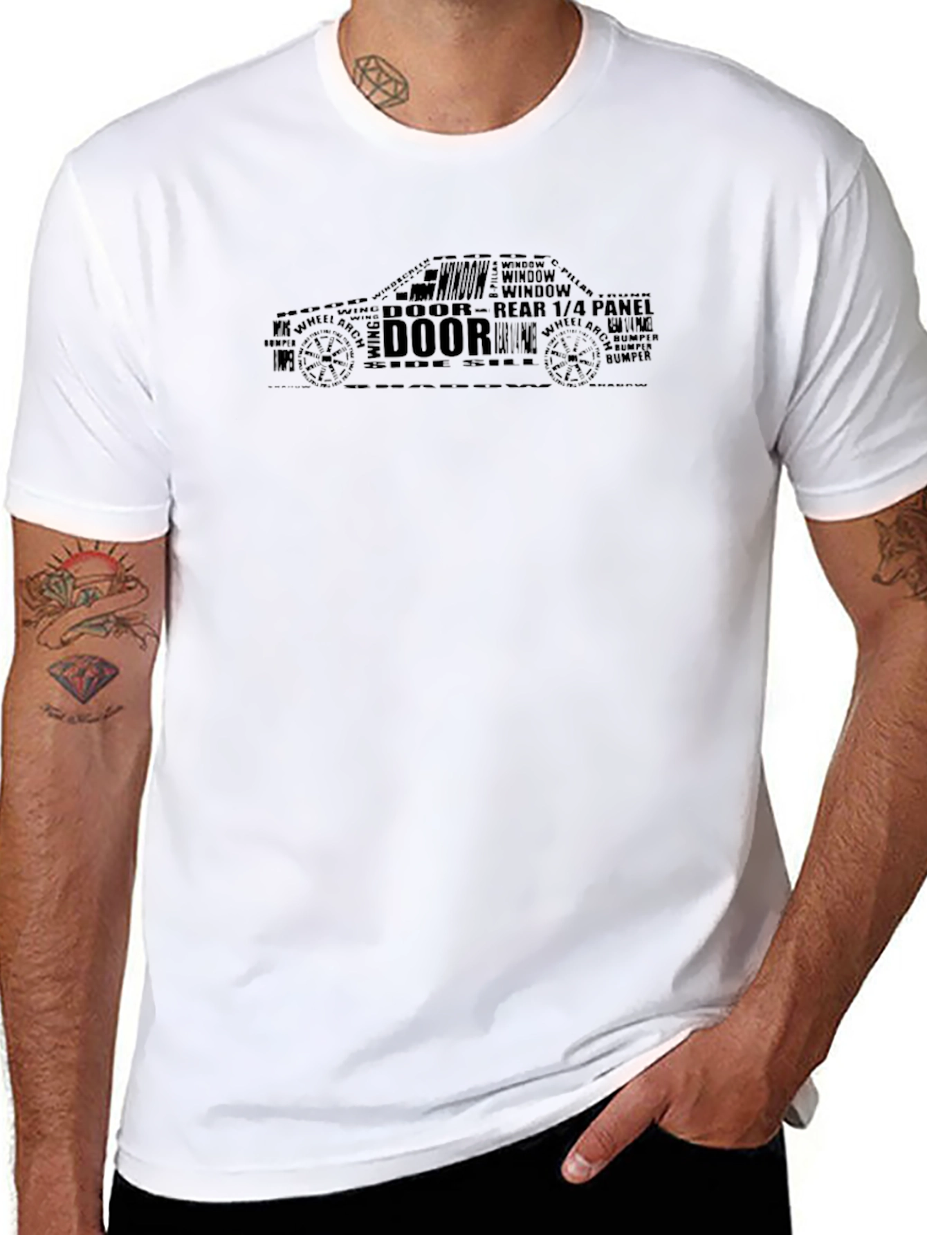 Car Parts Typography Graphic T-Shirt