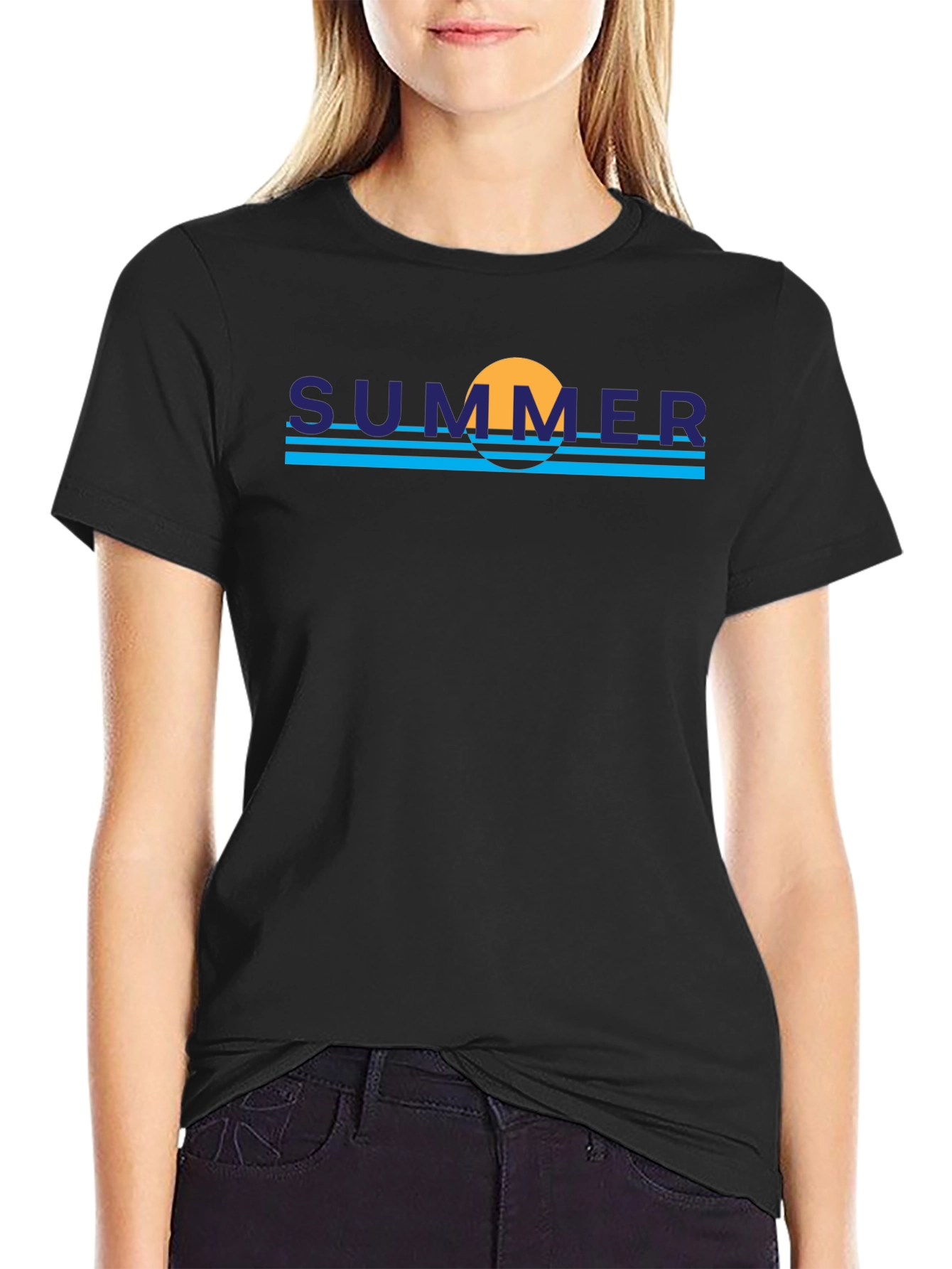 Summer Vibe Graphic Tee - Trendy Black T-Shirt