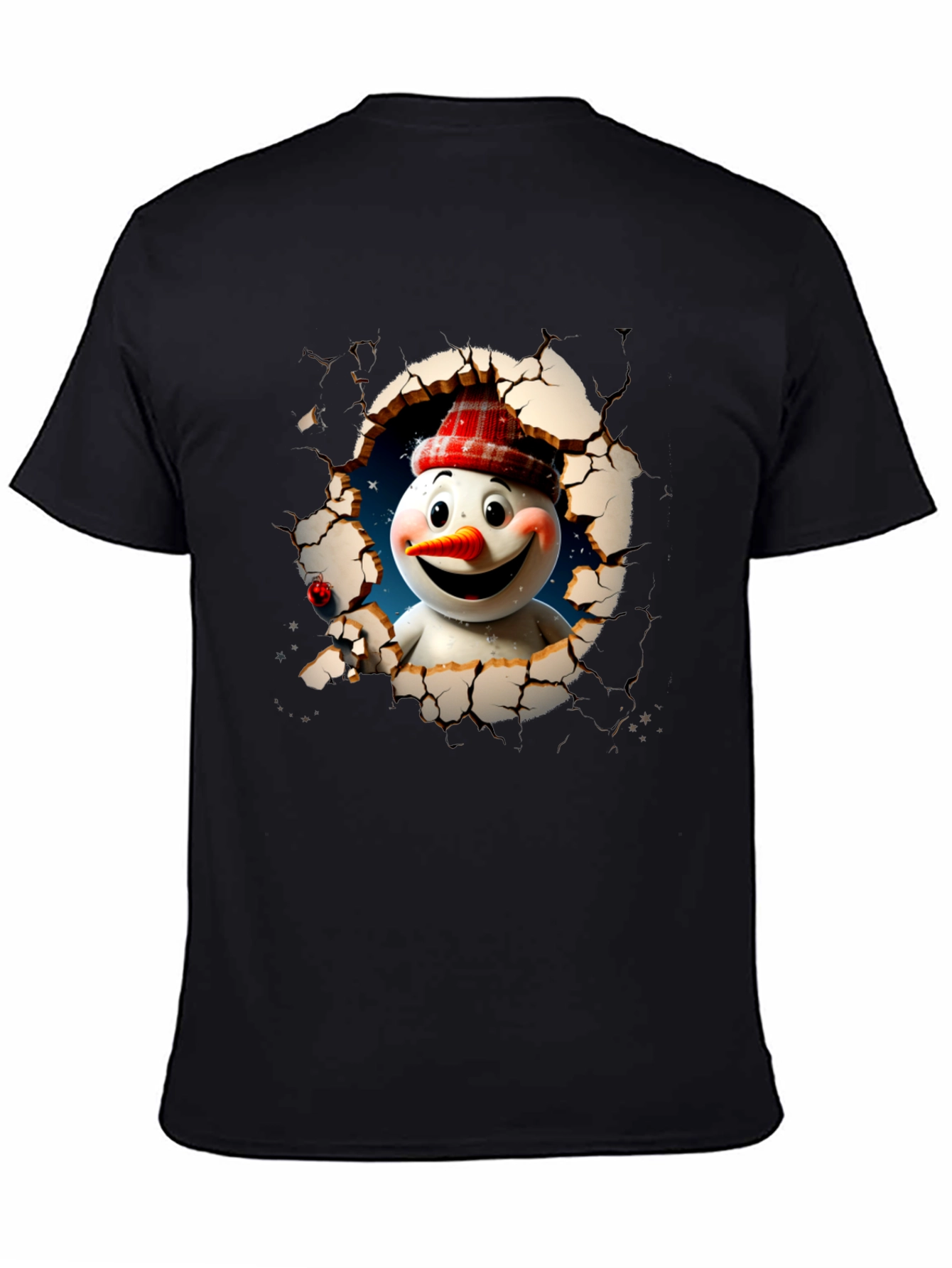 Snowman Through Wall Graphic Tee
