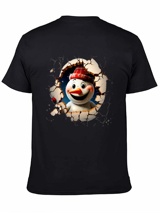 Snowman Through Wall Graphic Tee