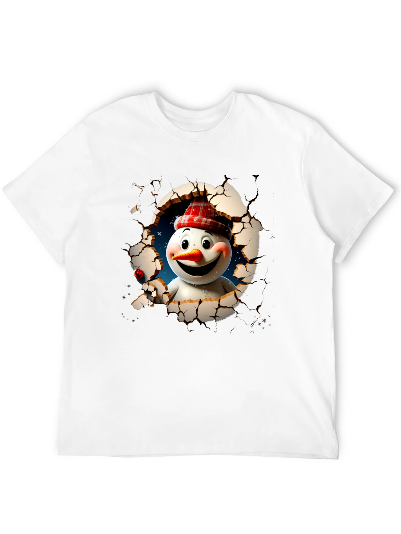 Snowman Through Wall Graphic Tee