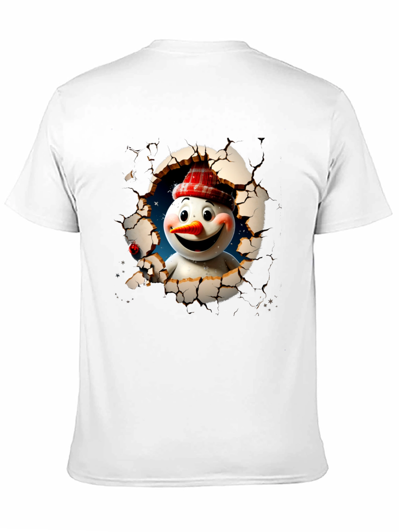 Snowman Through Wall Graphic Tee
