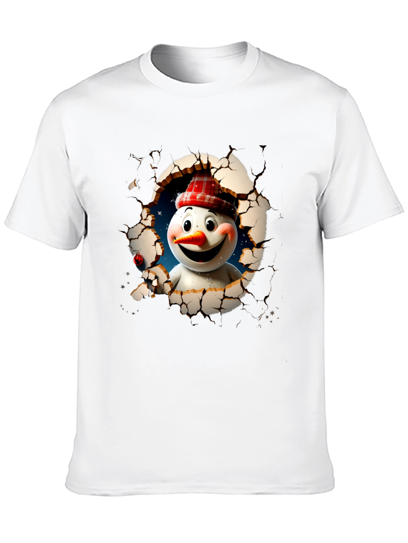 Snowman Through Wall Graphic Tee