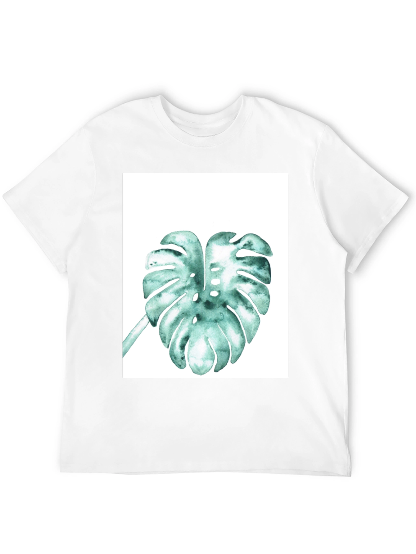 Monstera Leaf Graphic Tee - Black Cotton Comfort