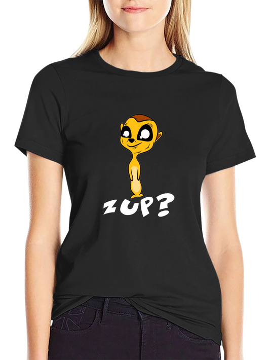 Zup! Meerkat Graphic Tee - Comfy Black T-Shirt