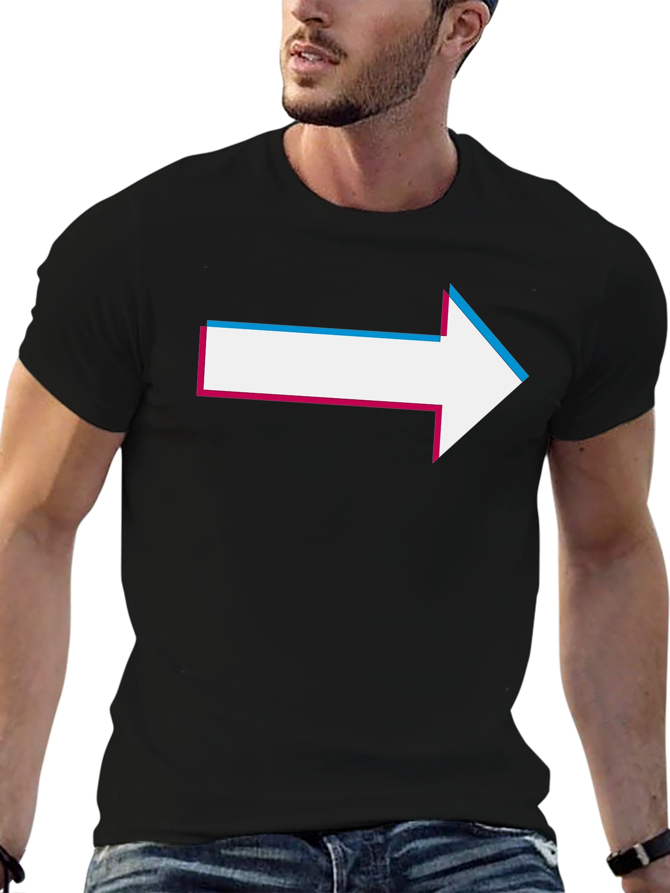 Arrow Graphic Tee - Casual Black T-Shirt