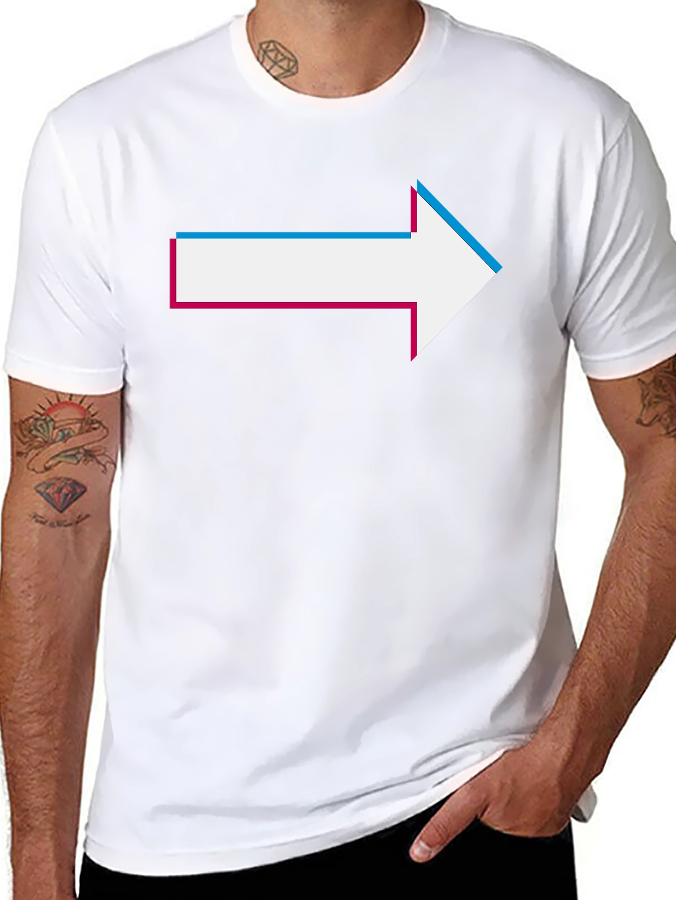 Arrow Graphic Tee - Casual Black T-Shirt