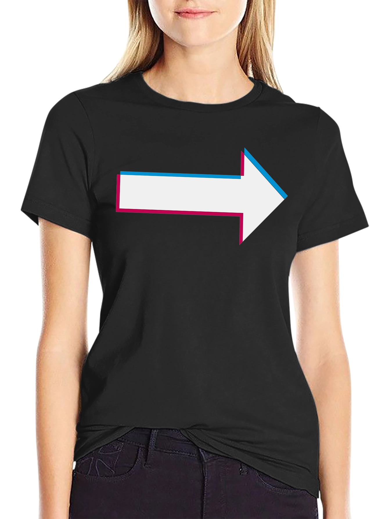 Arrow Graphic Tee - Casual Black T-Shirt