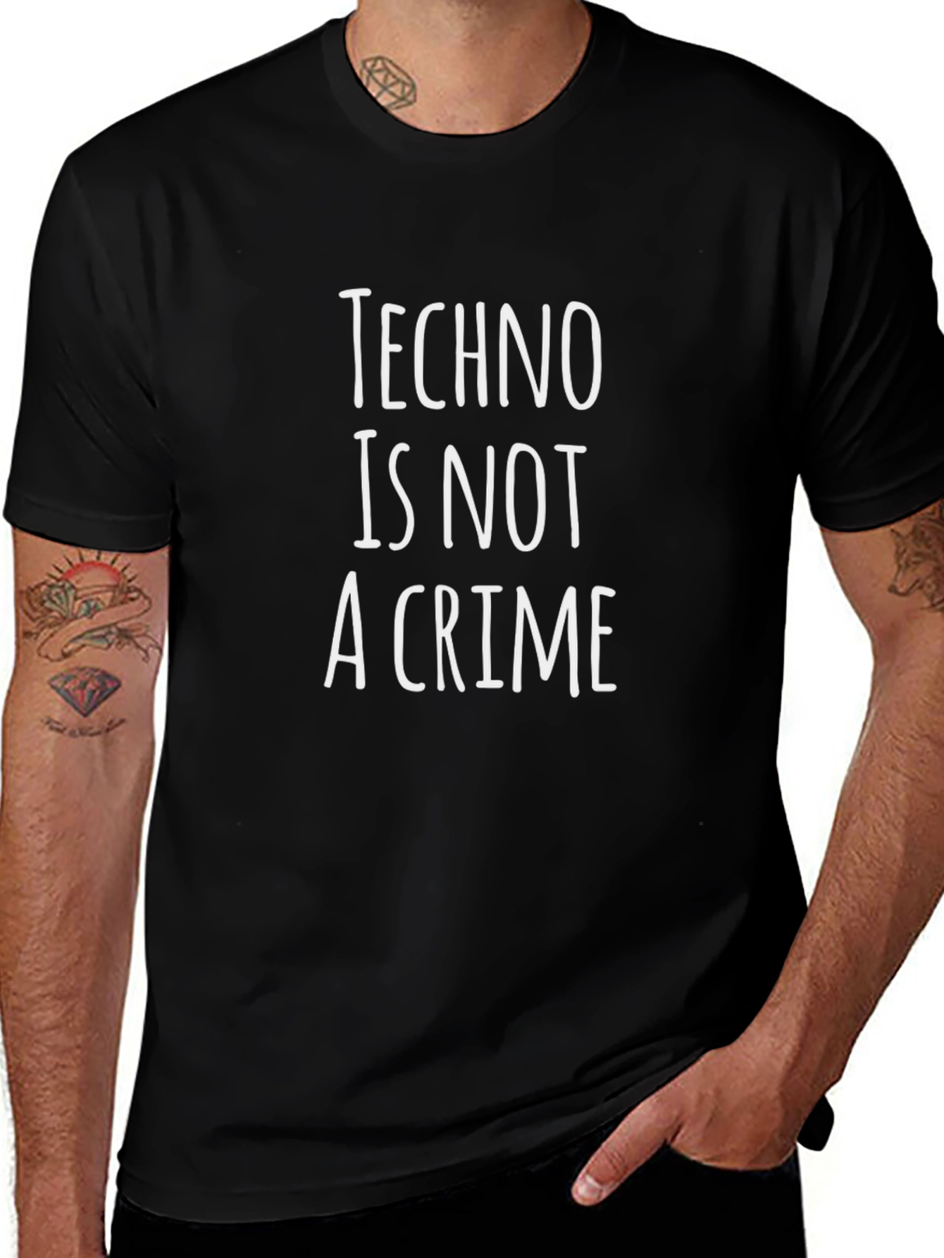Techno is Not a Crime T-Shirt - Black