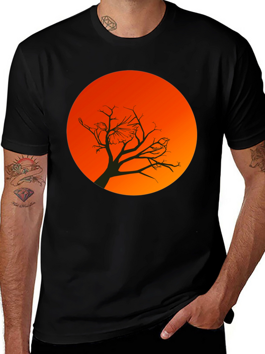 Sunset Bird Silhouette Graphic T-Shirt