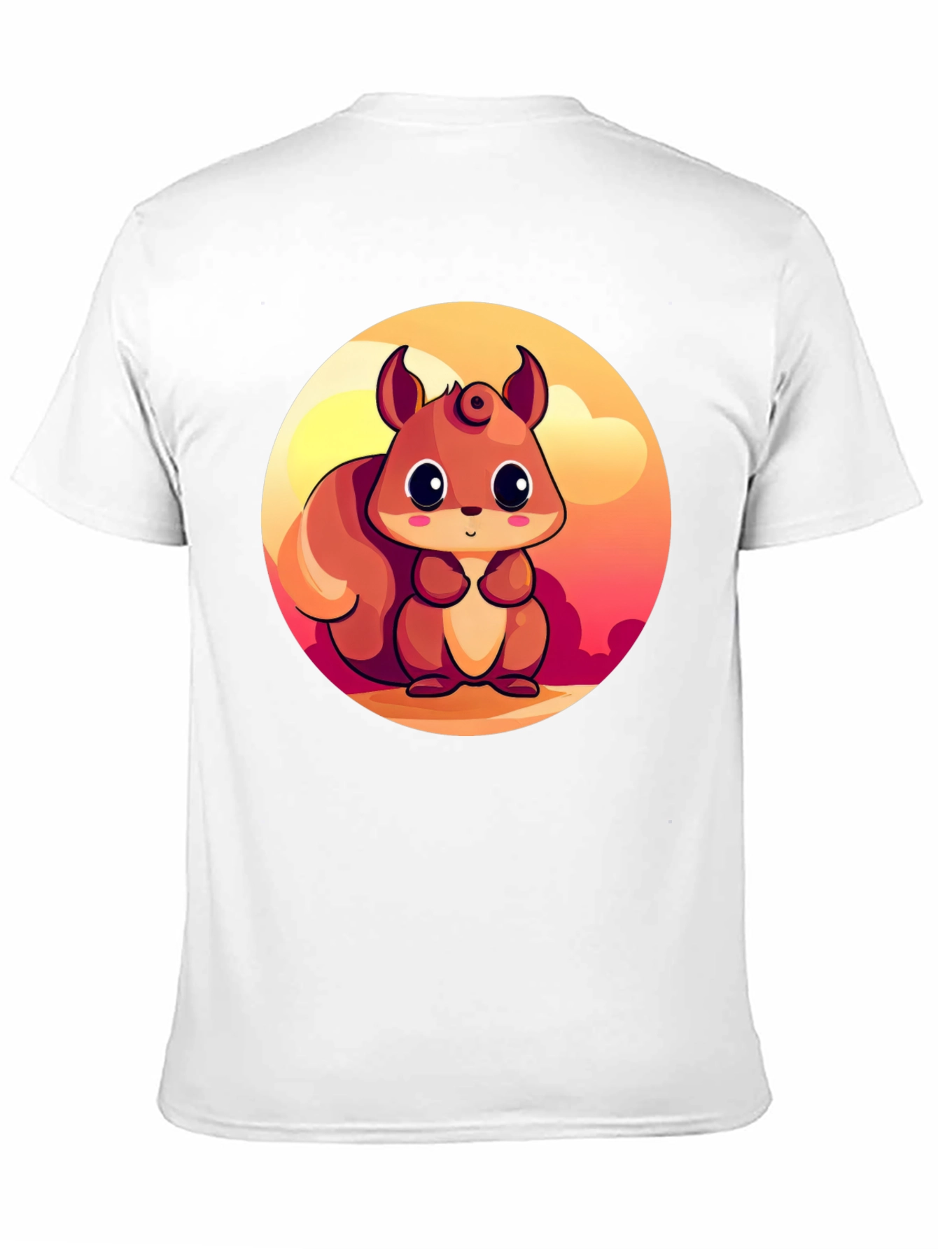 Cute Squirrel Graphic T-Shirt - Black