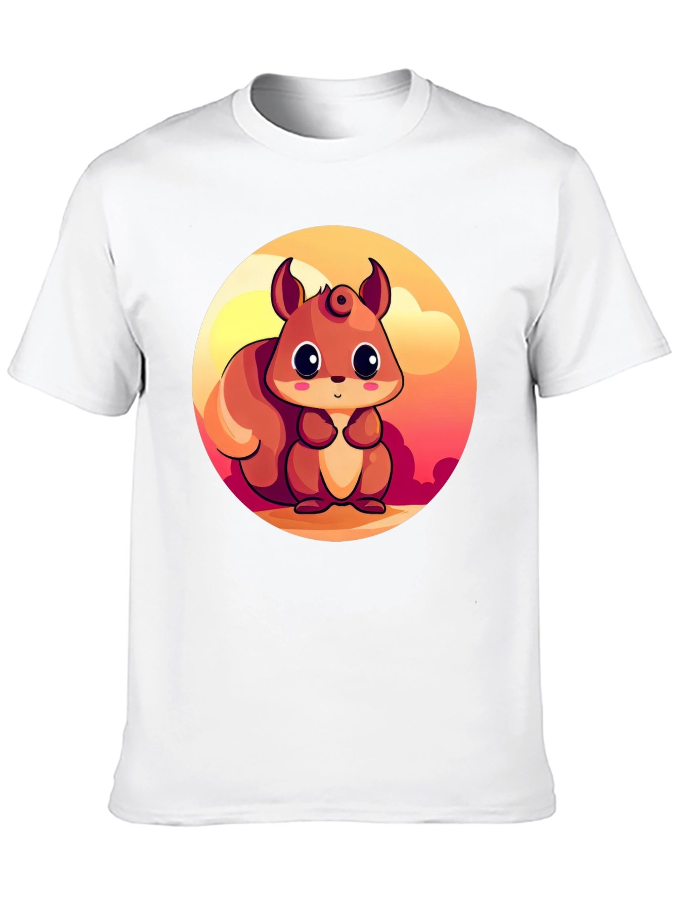Cute Squirrel Graphic T-Shirt - Black