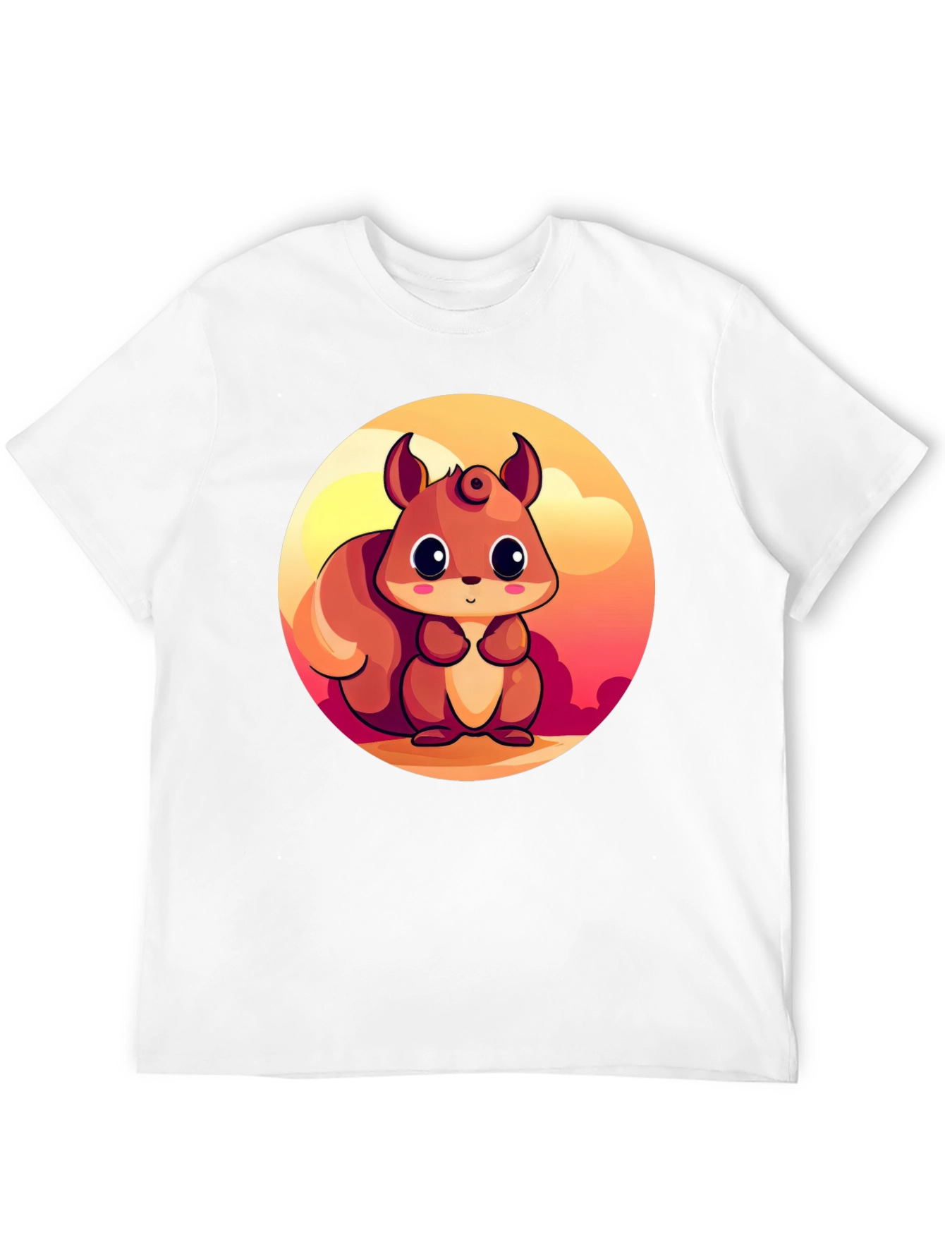Cute Squirrel Graphic T-Shirt - Black