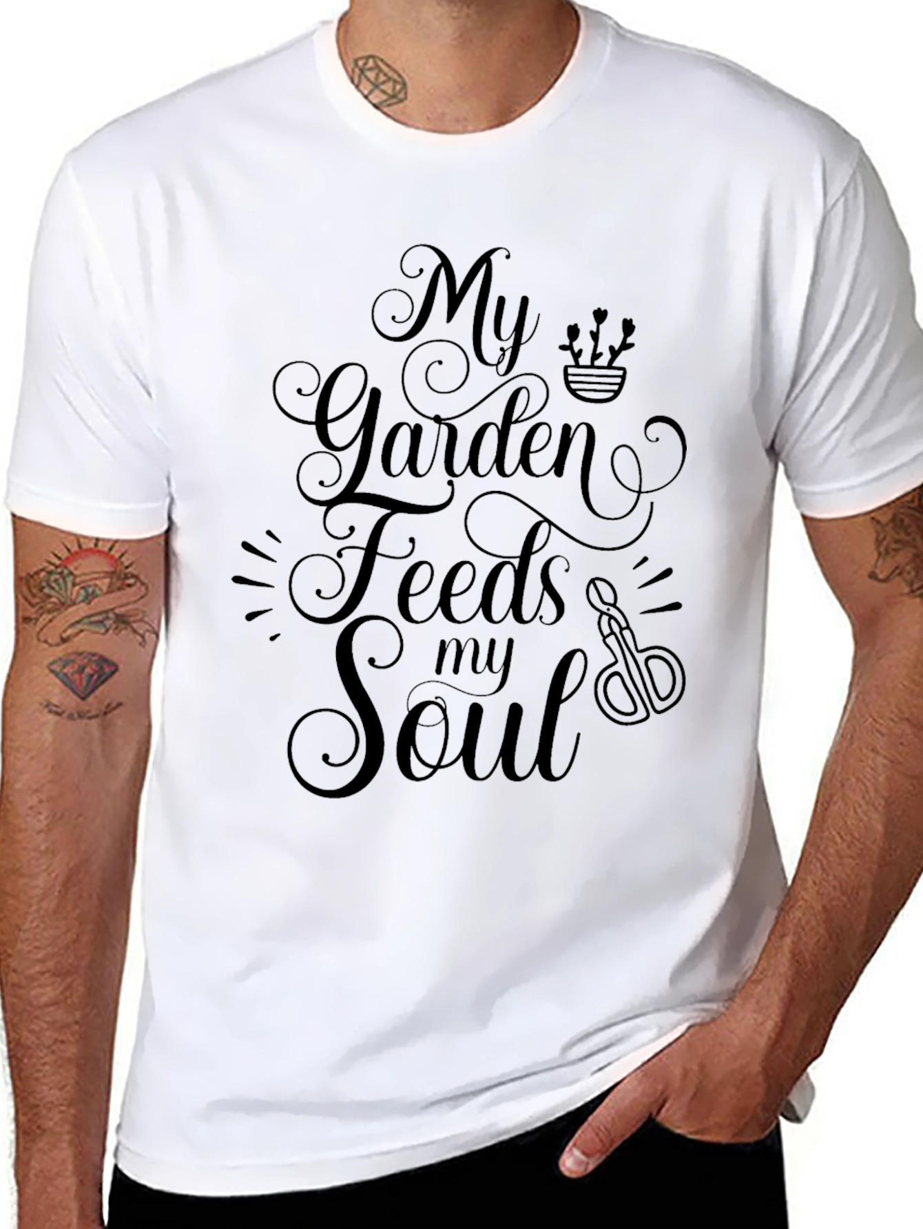 My Garden Feeds My Soul Black T-Shirt