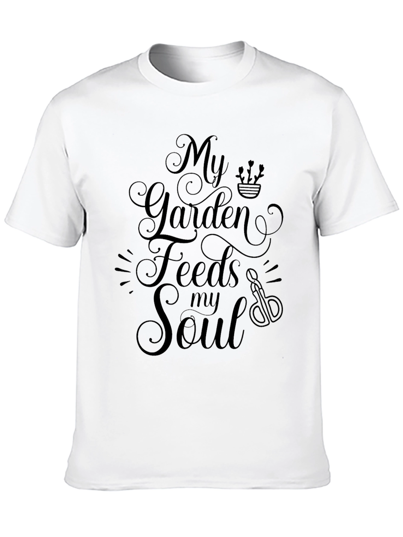My Garden Feeds My Soul Black T-Shirt