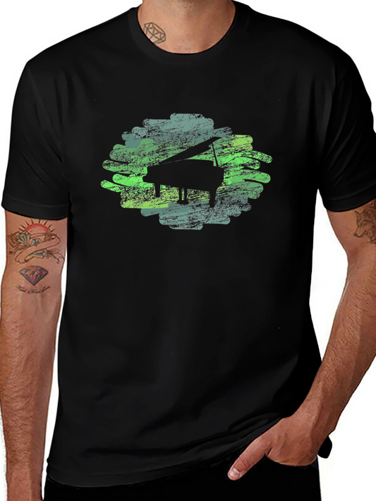 Piano Music Lover Black T-Shirt