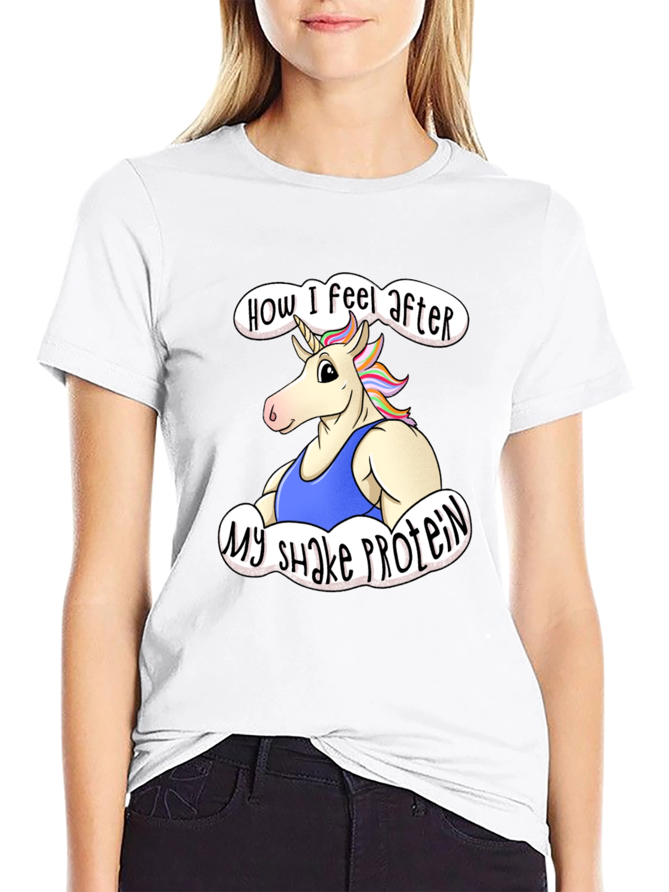 Unicorn Protein Shake Black T-Shirt