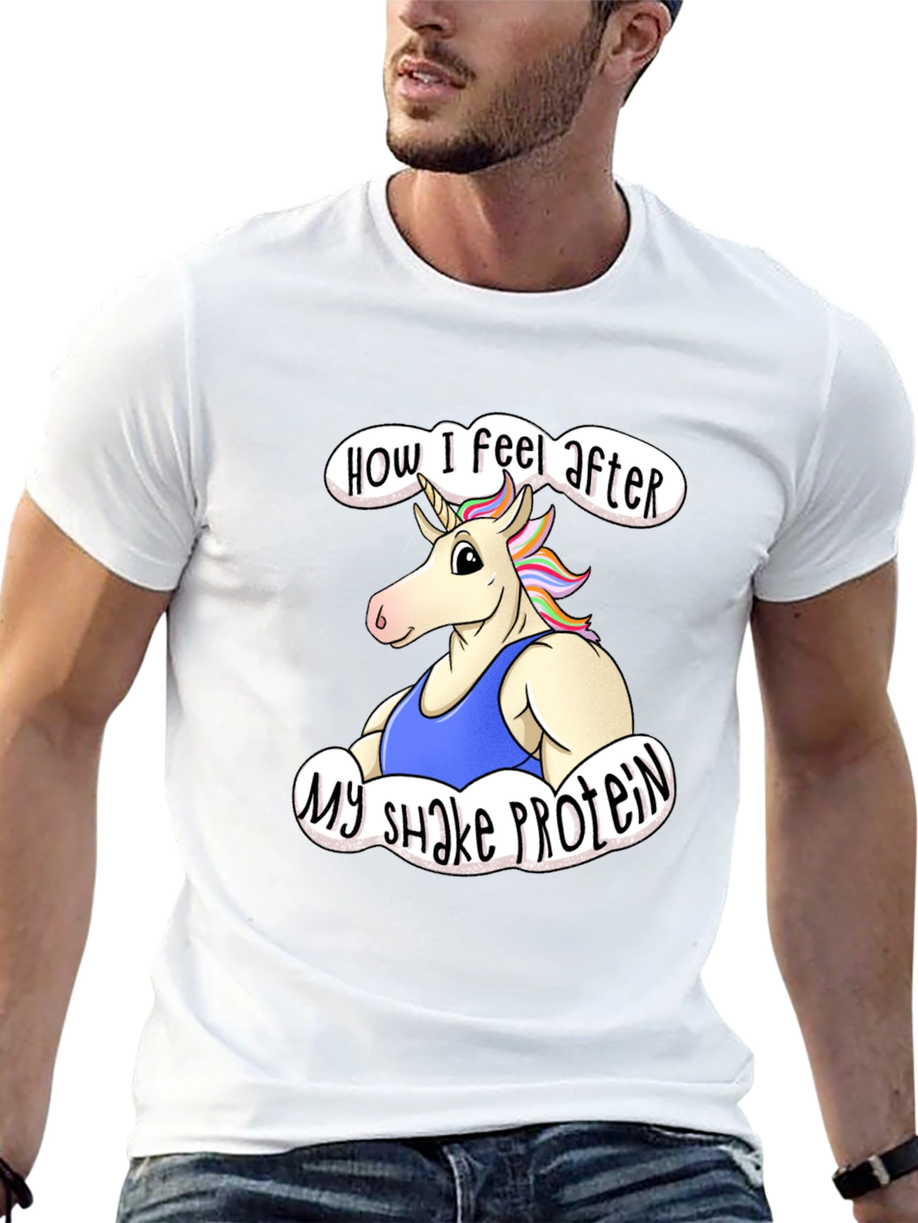 Unicorn Protein Shake Black T-Shirt