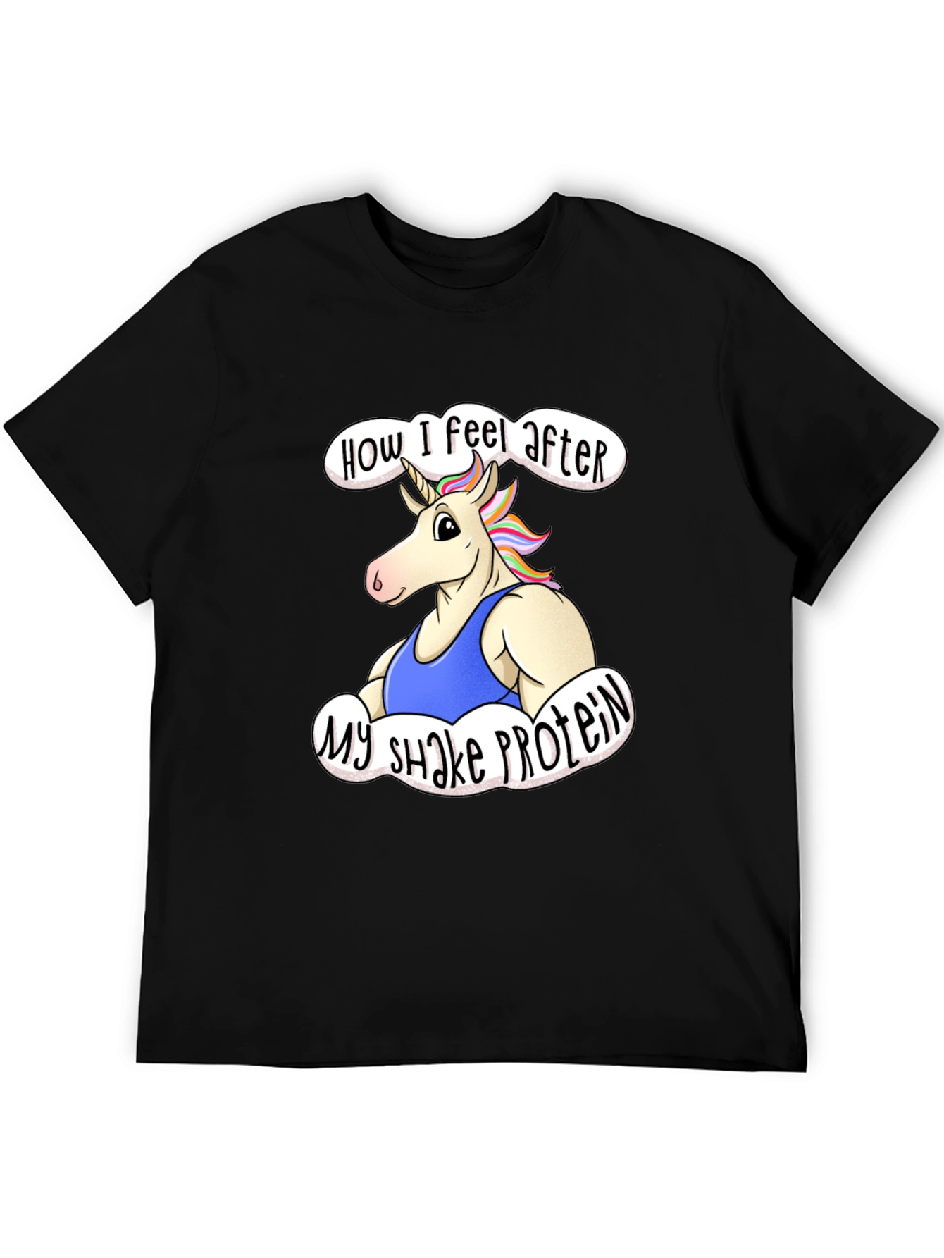 Unicorn Protein Shake Black T-Shirt