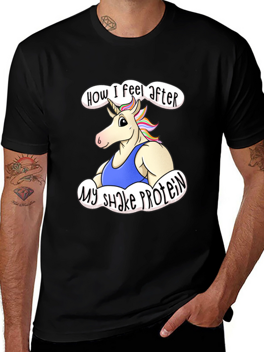 Unicorn Protein Shake Black T-Shirt