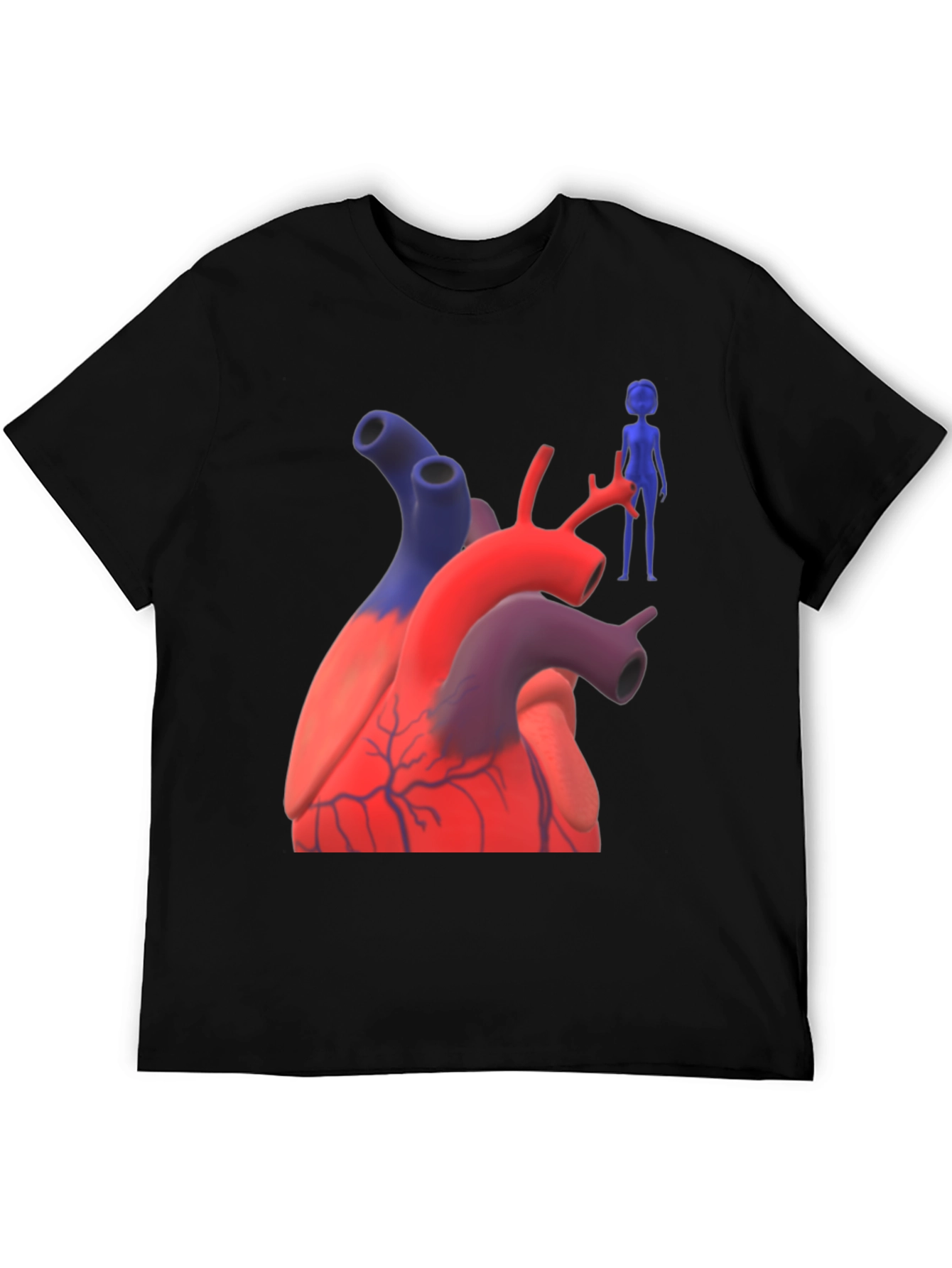 Anatomical Heart & Figure Graphic T-Shirt