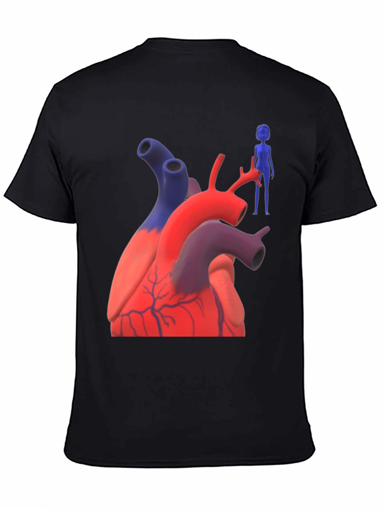 Anatomical Heart & Figure Graphic T-Shirt