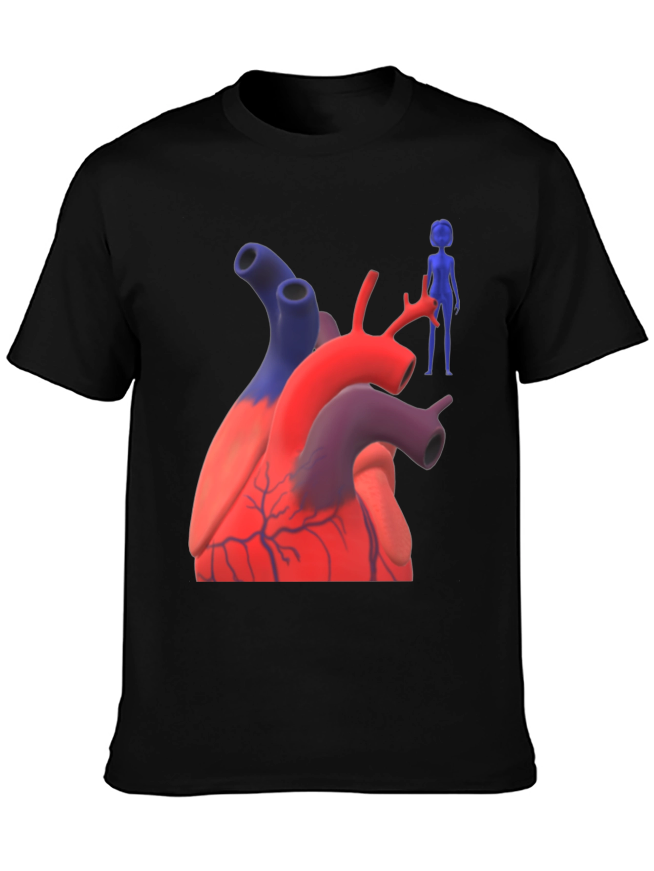Anatomical Heart & Figure Graphic T-Shirt