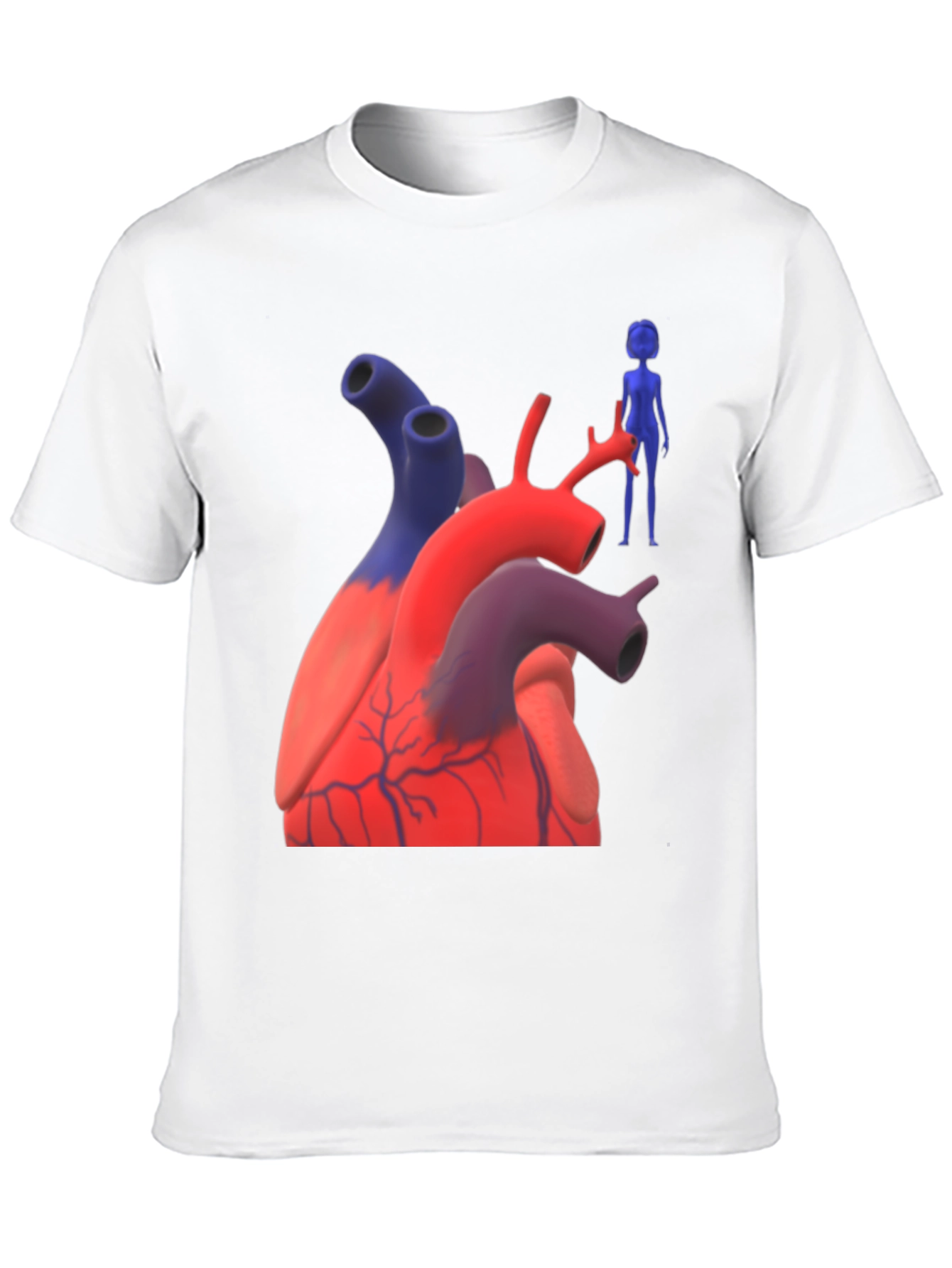 Anatomical Heart & Figure Graphic T-Shirt