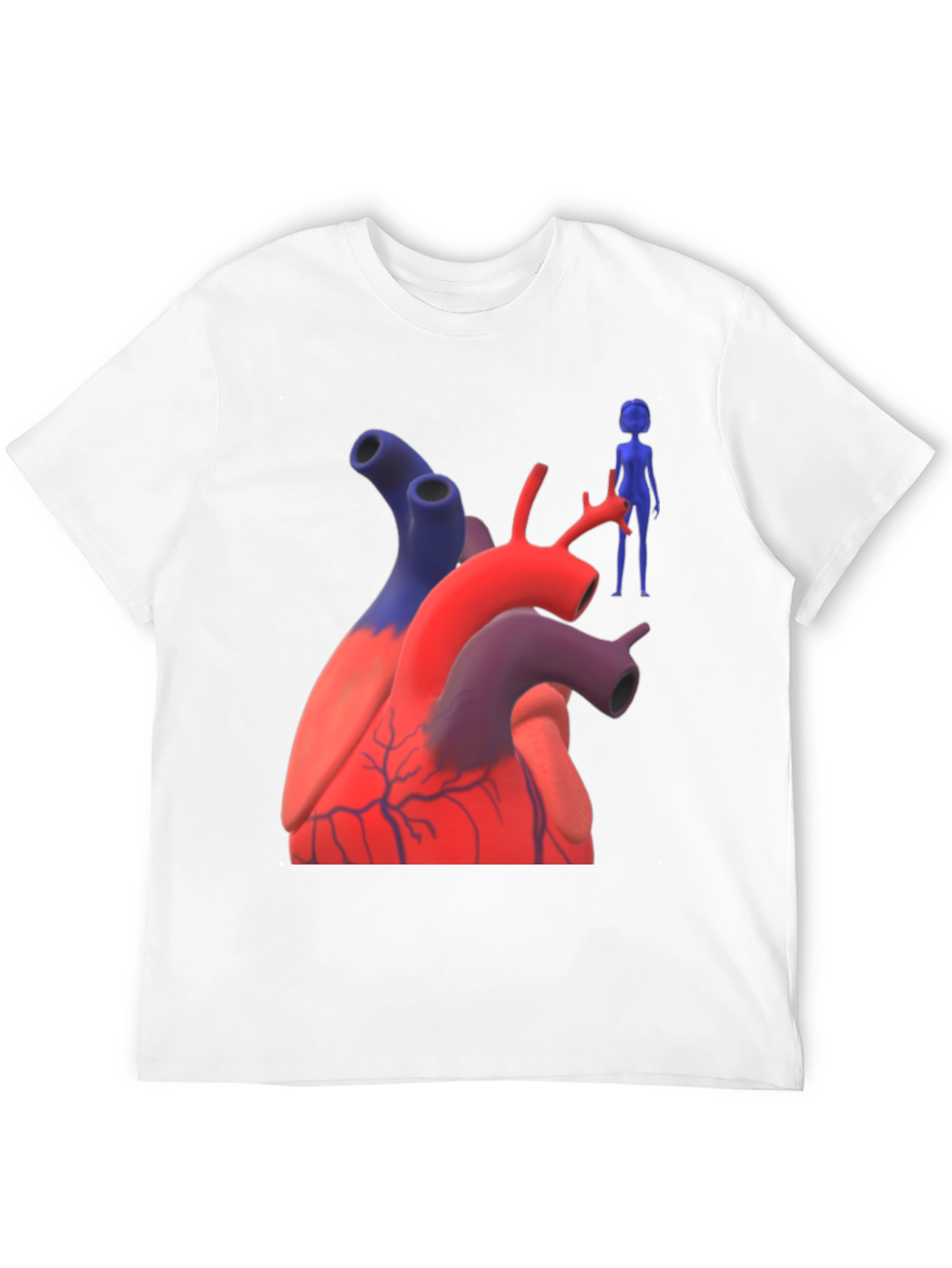Anatomical Heart & Figure Graphic T-Shirt