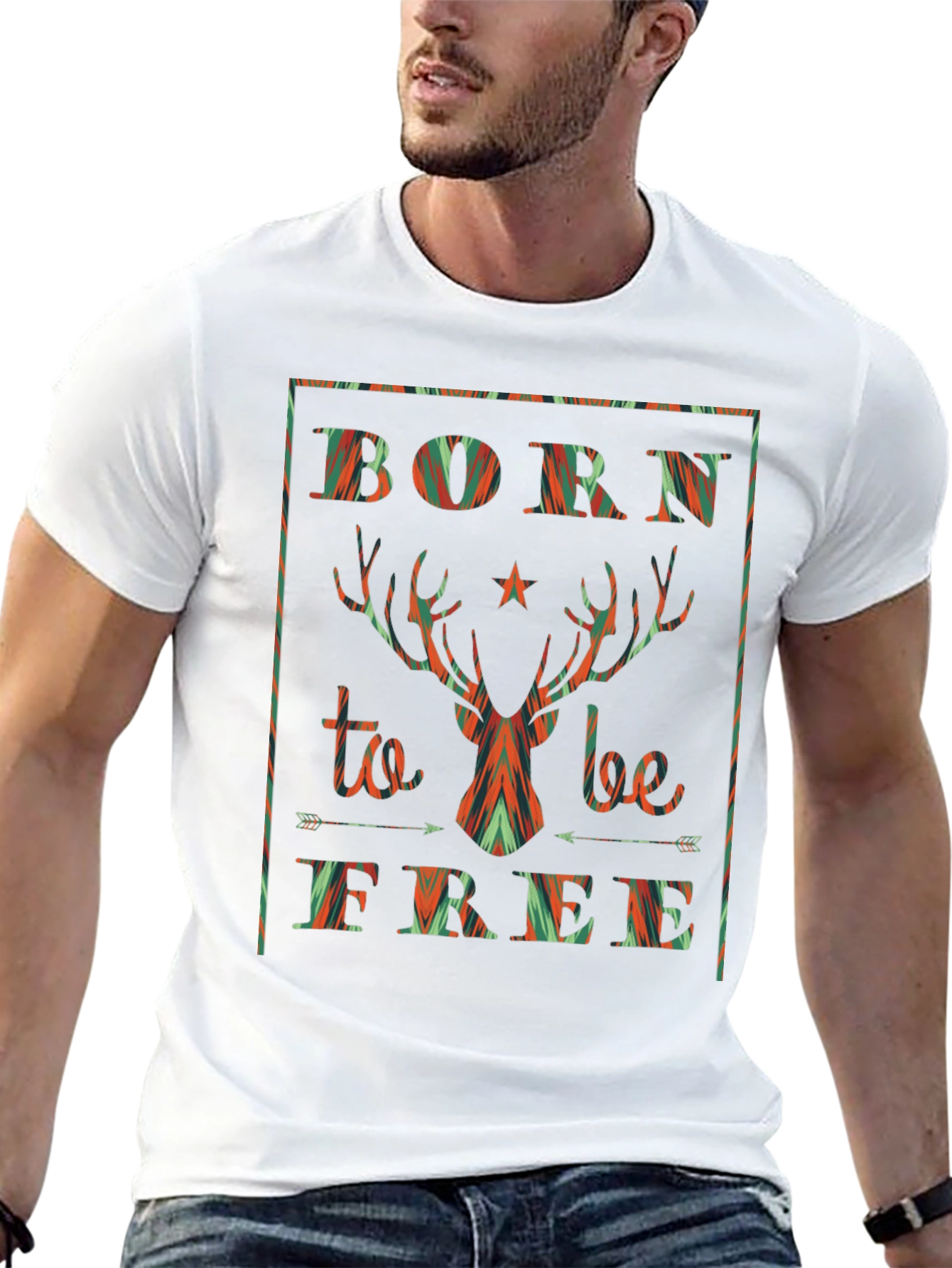 Born to Be Free Deer Graphic Tee