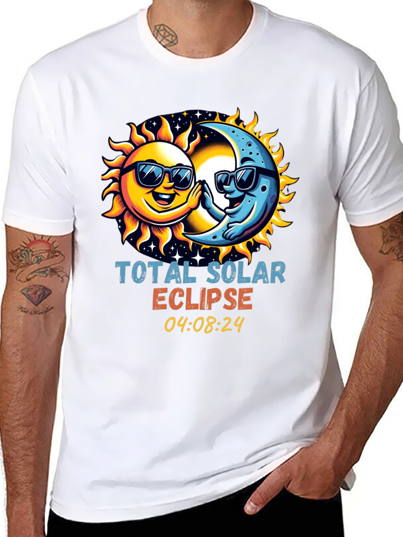 Total Solar Eclipse T-Shirt - Sun and Moon Design